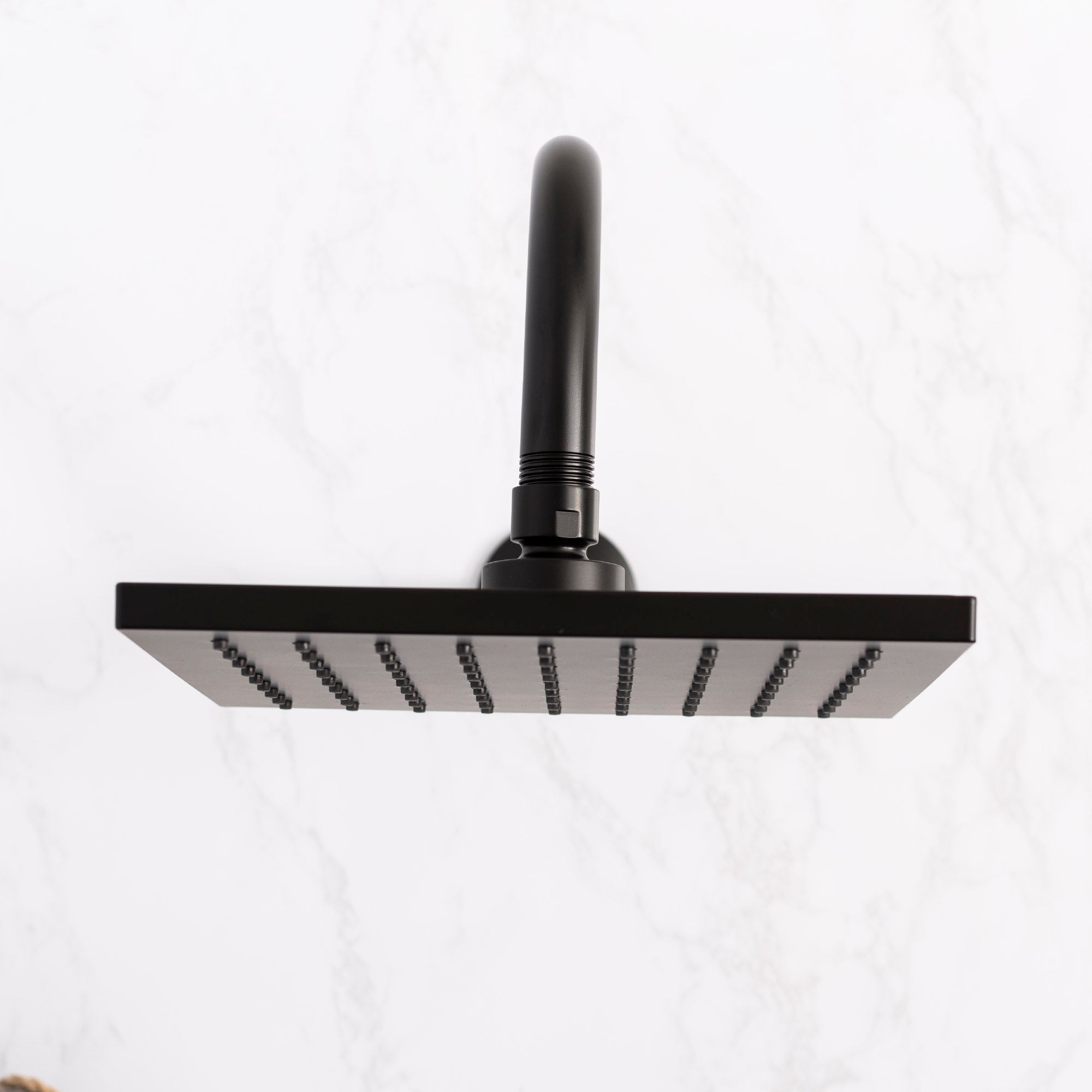 16 in. High-Arc Hook Shower Head Extension Arm (Black Finish)