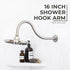 16 in. High-Arc Hook Shower Head Extension Arm (Brushed Nickel Finish)