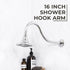 16 in. High-Arc Hook Shower Head Extension Arm (Chrome Finish)
