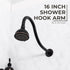 16 in. High-Arc Hook Shower Head Extension Arm (Oil-Rubbed Bronze Finish)
