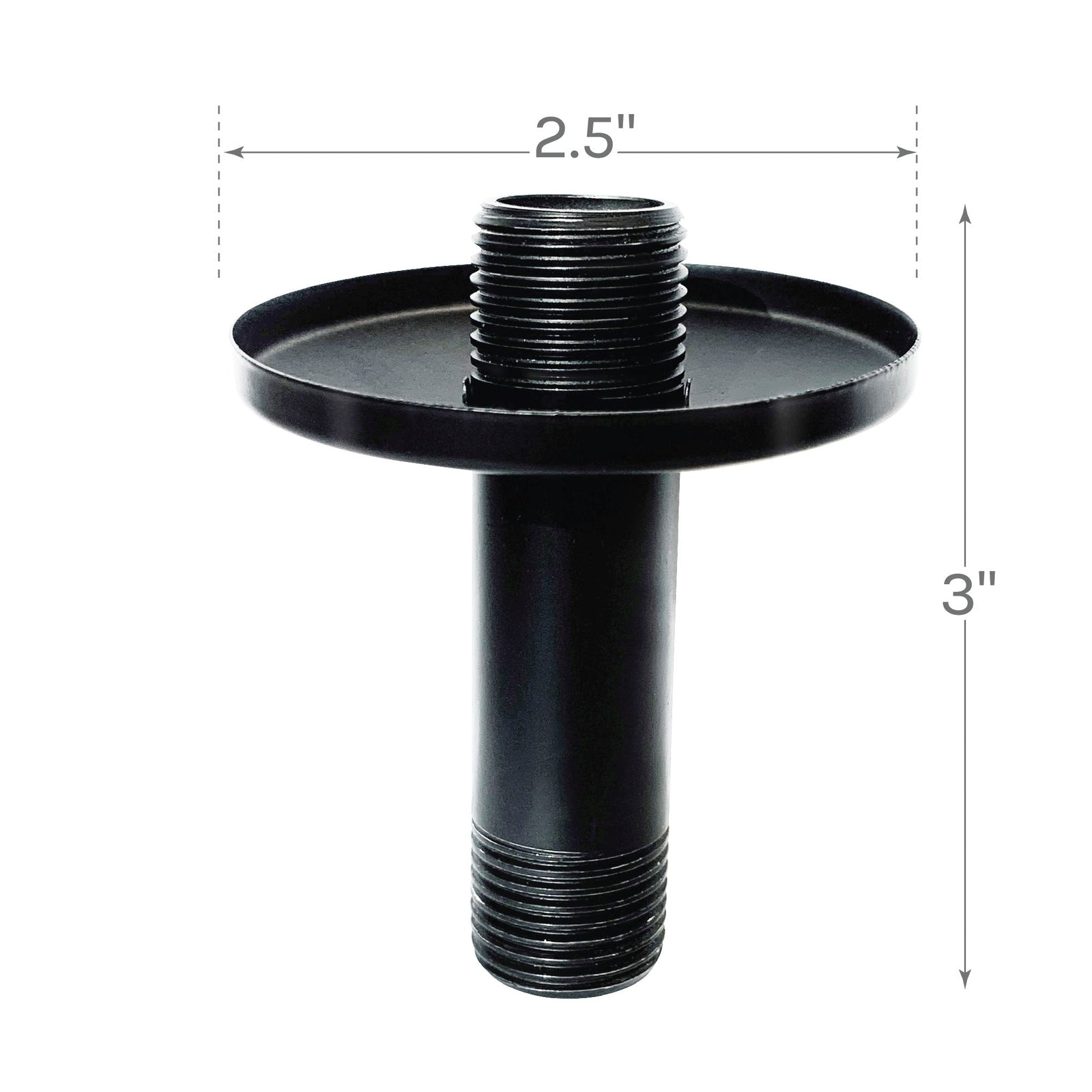 3 in. Shower Arm for Ceiling-Mounted Rainfall Showerhead (Black Finish)