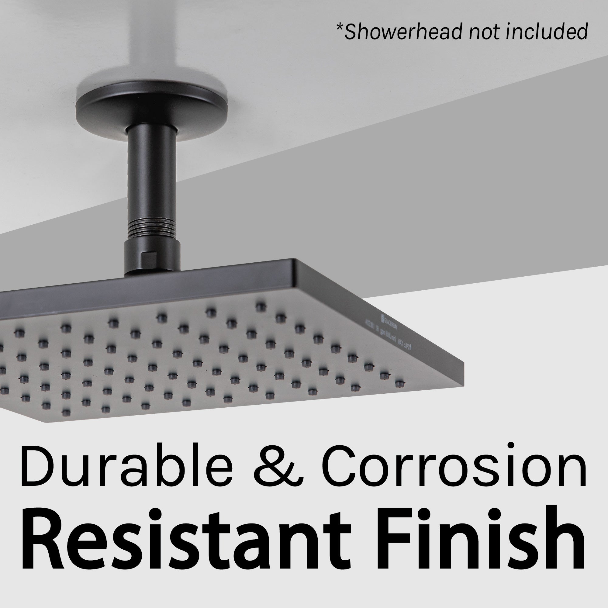 3 in. Shower Arm for Ceiling-Mounted Rainfall Showerhead (Black Finish)