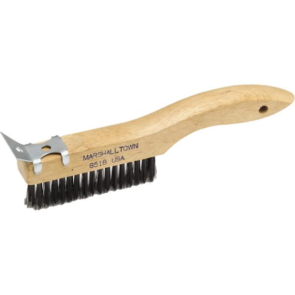 Marshalltown 16518 Paint & Wall-Covering 10" Wire Scratch Brush with Scraper