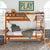 Cama litera de madera maciza Carolina de estilo transicional con dos camas individuales
