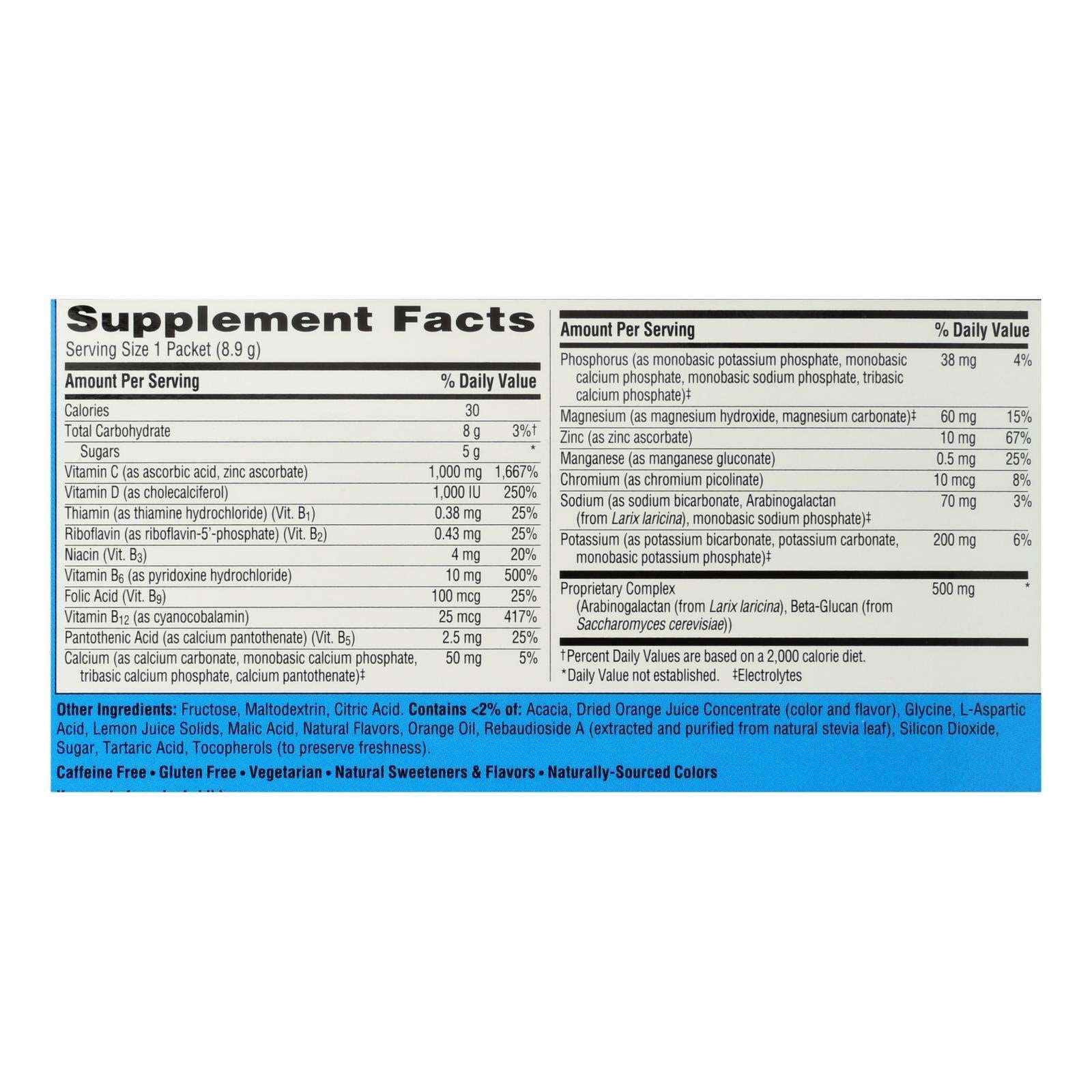 Alacer Emergen-C Immune Plus con vitamina D cítrica (30 sobres)