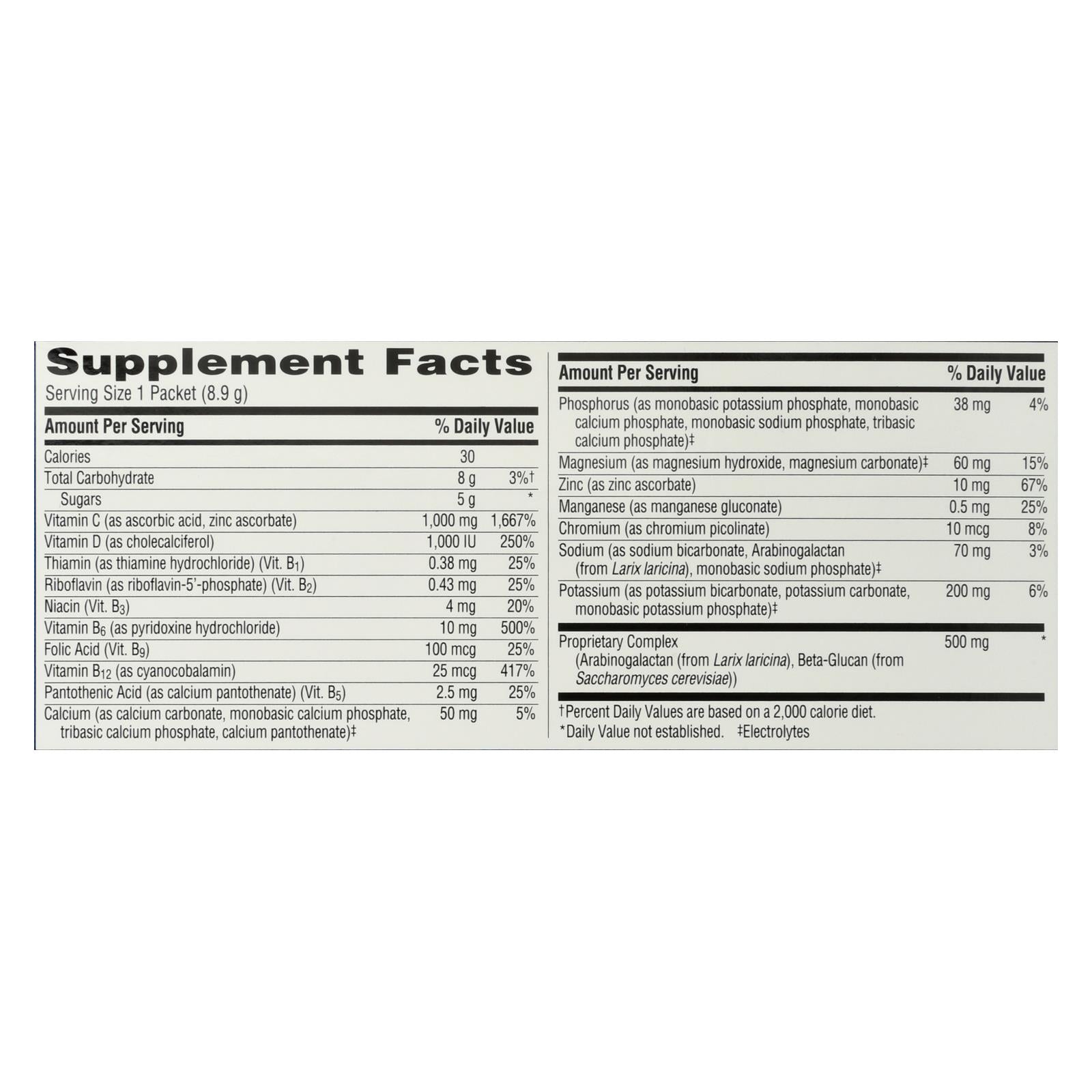 Alacer Emergen-C Immune Plus con vitamina D cítrica (30 sobres)