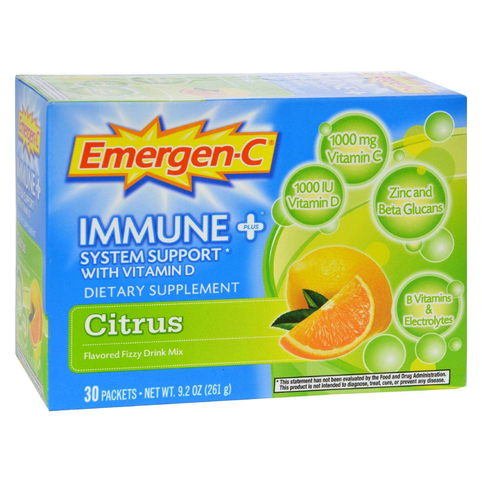 Alacer Emergen-C Immune Plus con vitamina D cítrica (30 sobres)