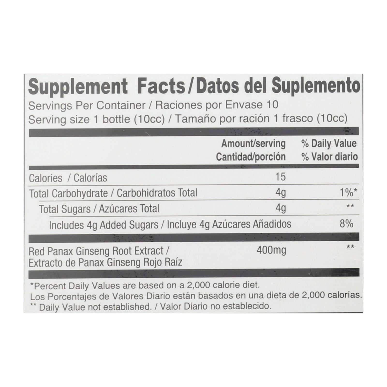 Extracto de Panax Ginseng Rojo Príncipe de la Paz para una mayor vitalidad (10 viales)