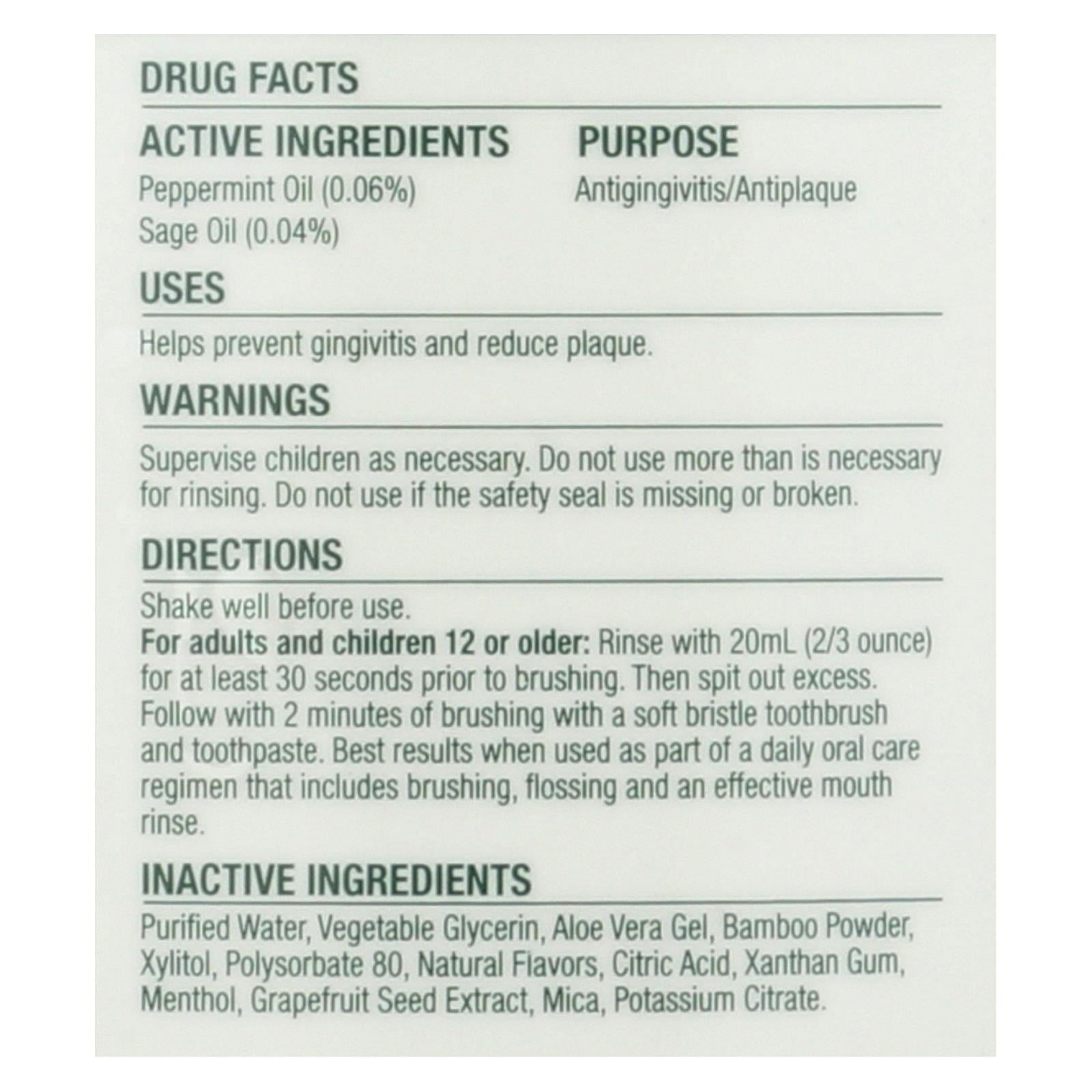 Enjuague bucal pre-cepillado Natural Dentist - Blanqueador - Menta Limpia - 500 ml