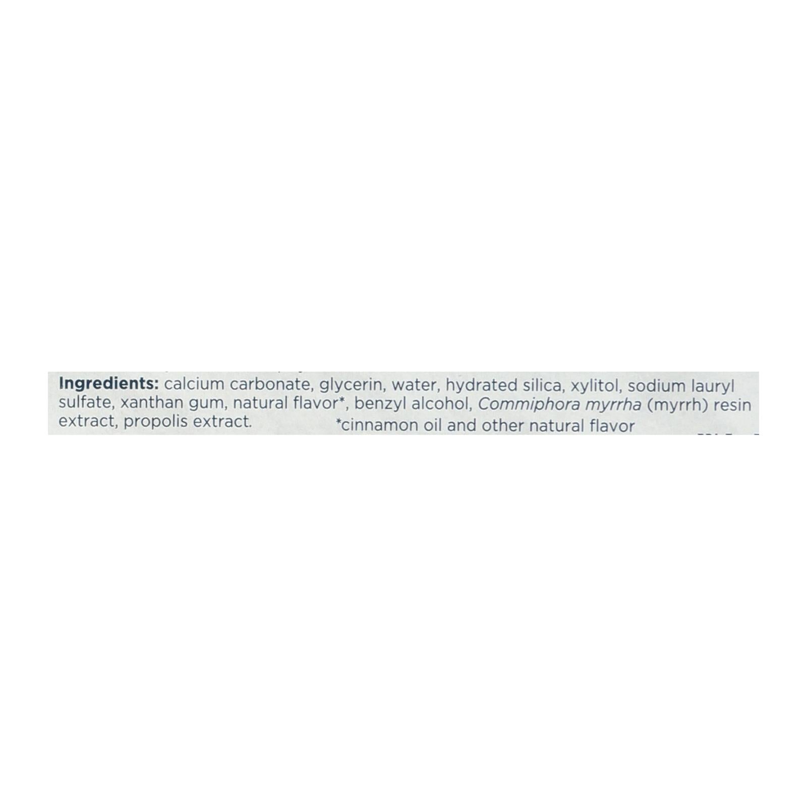 Pasta dental antibacteriana de propóleo y mirra de Tom's of Maine, sabor a canela, 5.5 oz (paquete de 6)