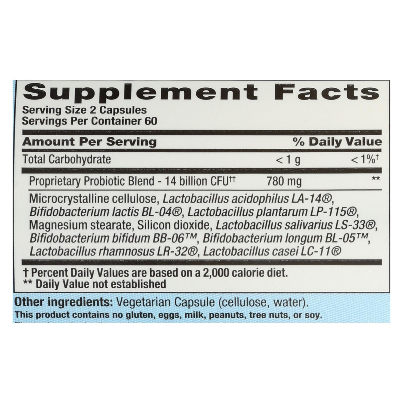 Acidófilo probiótico PB 8 de Nutrition Now para la salud intestinal - 120 cápsulas vegetales