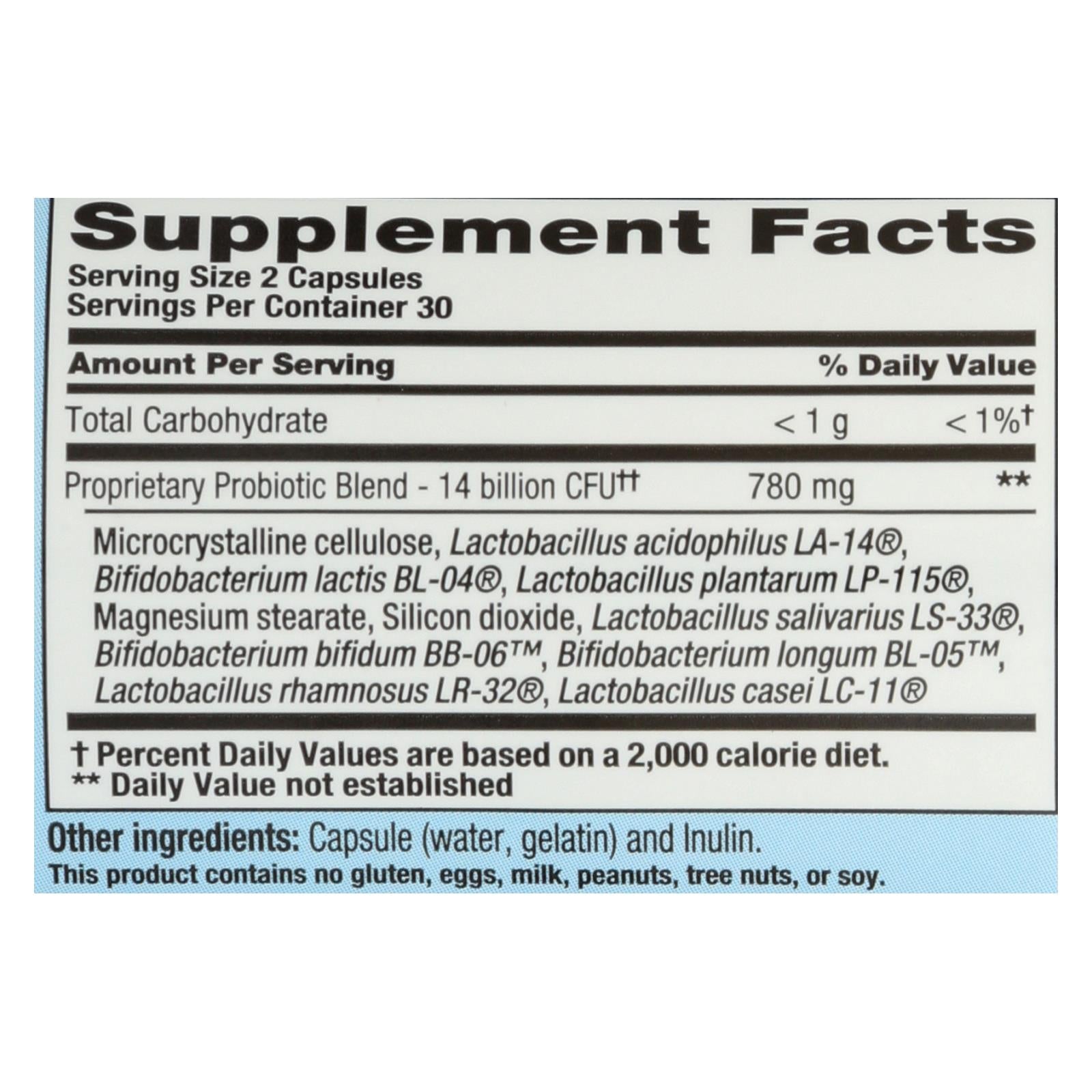 Nutrition Now PB 8 Probiótico Acidophilus de por vida, fortalece el sistema inmunitario, 60 cápsulas