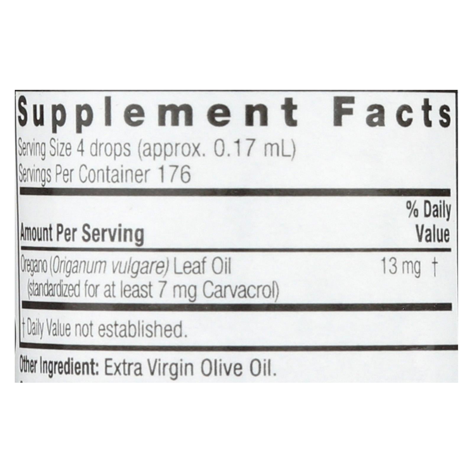 Aceite esencial de hoja de orégano Nature's Answer, 1 onza líquida 