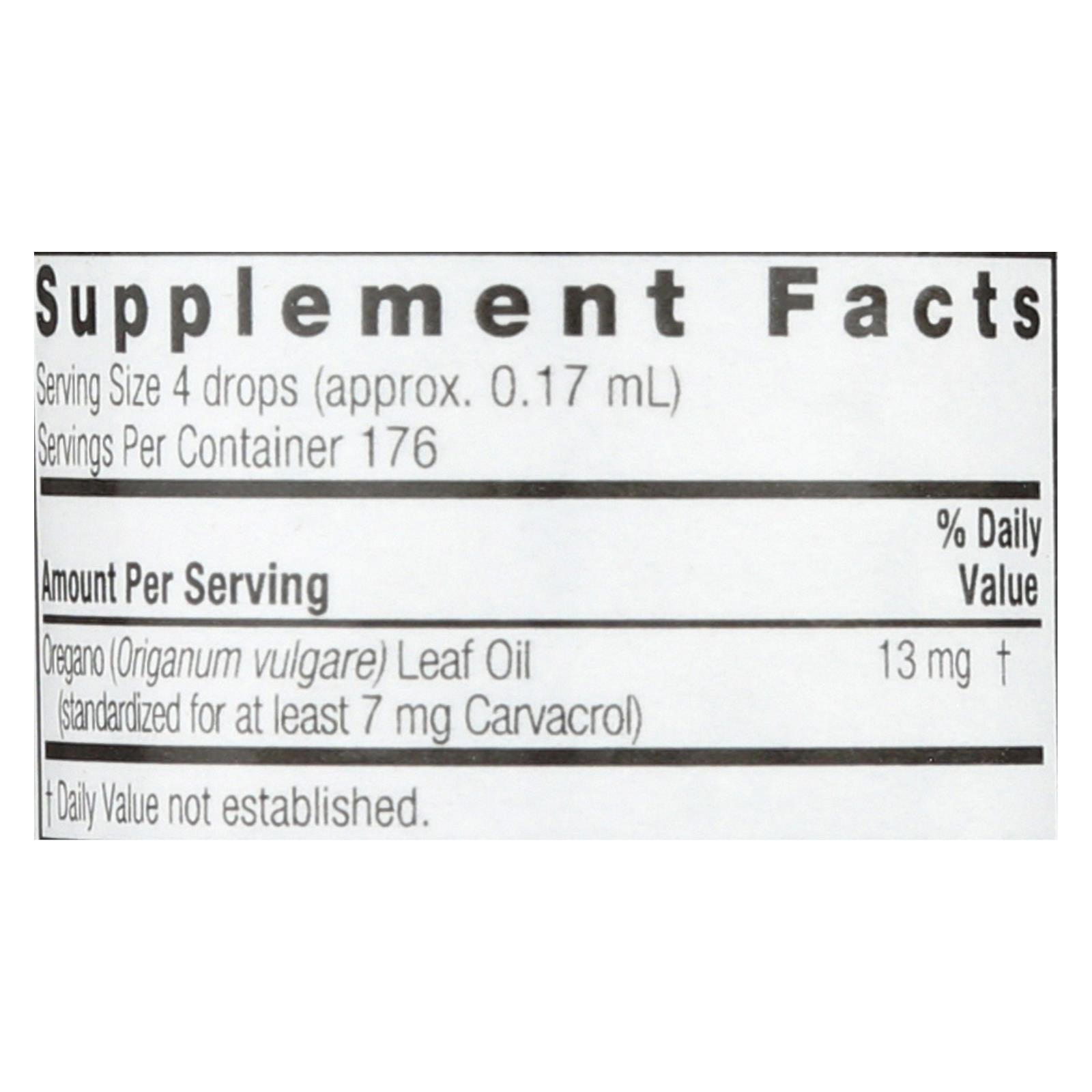 Aceite esencial de hoja de orégano Nature's Answer, 1 onza líquida 