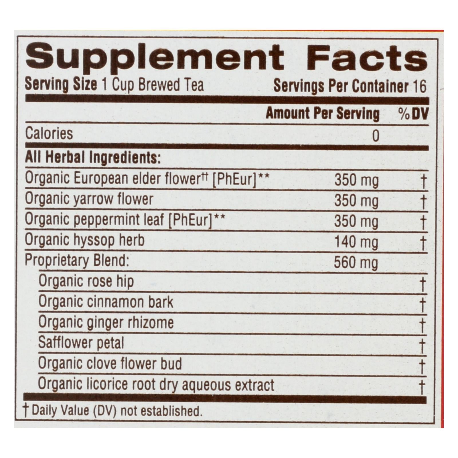 Té de hierbas Gypsy Cold Care de Traditional Medicinals - 16 bolsitas (paquete de 6) - Calma y alivia los síntomas del resfriado
