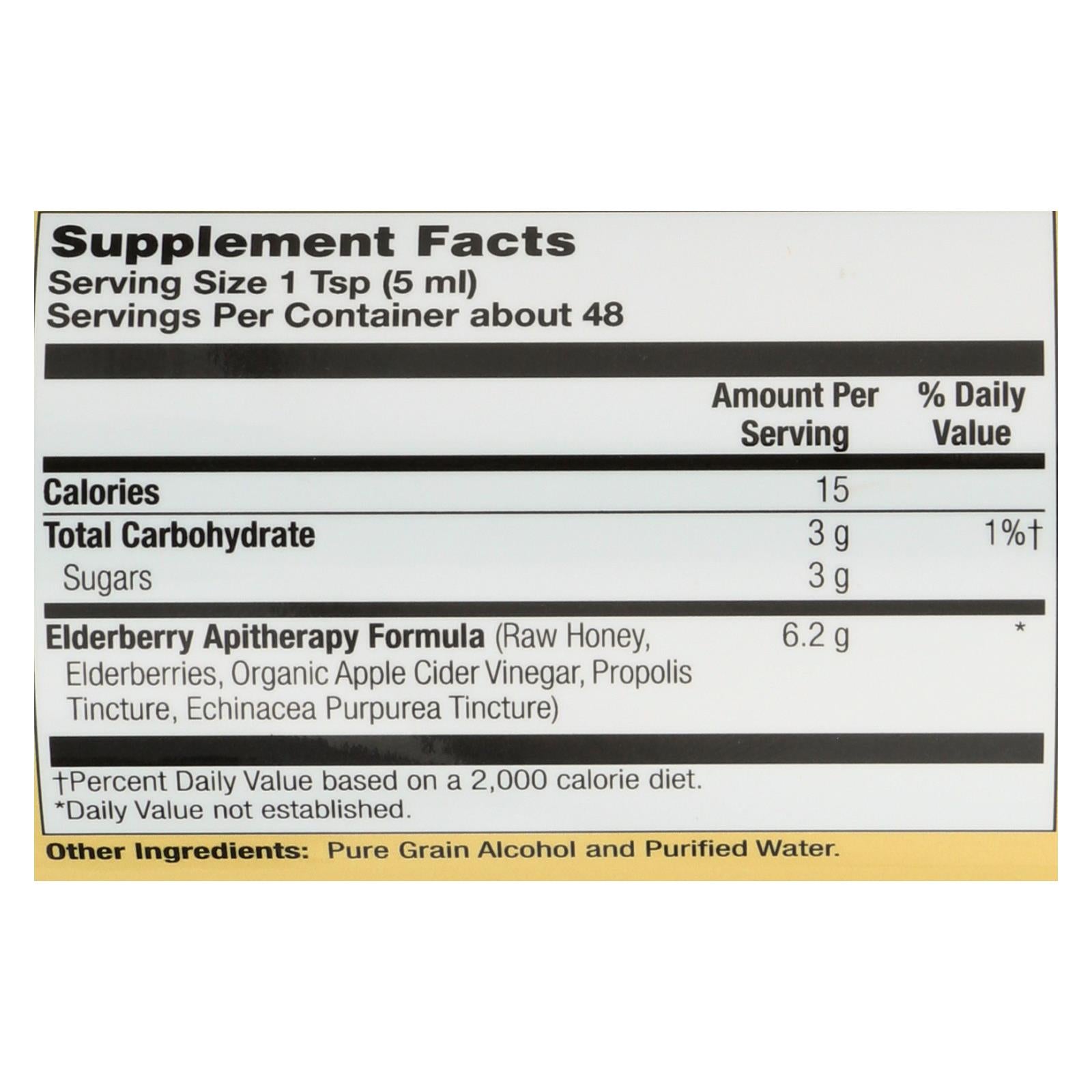 Extracto de saúco orgánico con propóleo de Honey Gardens Apiaries (226 ml)