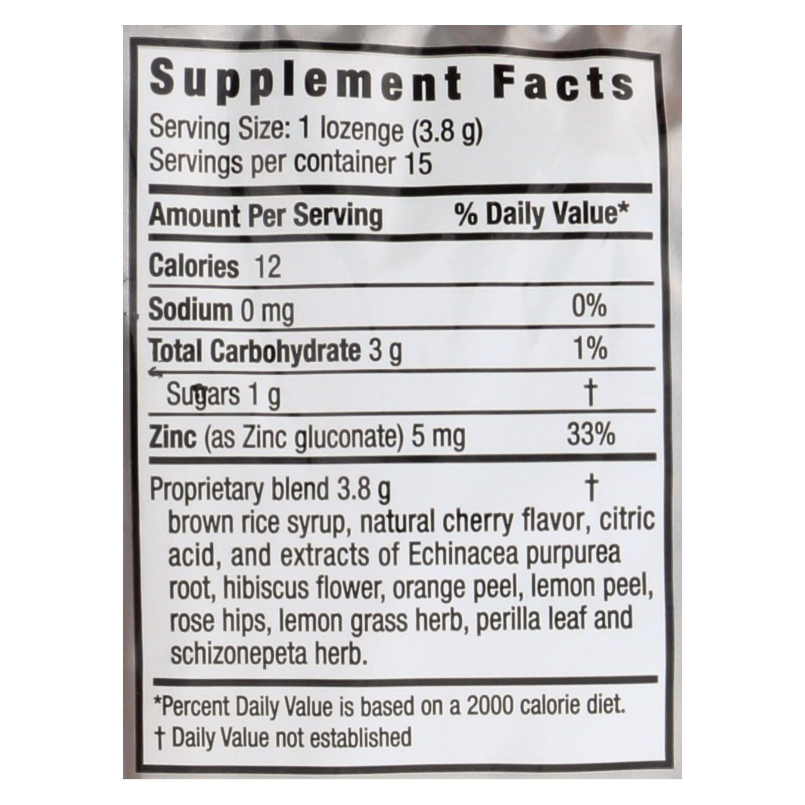 Zand Herbalozenge Cereza Equinácea Zinc 12 - 15 Pastillas