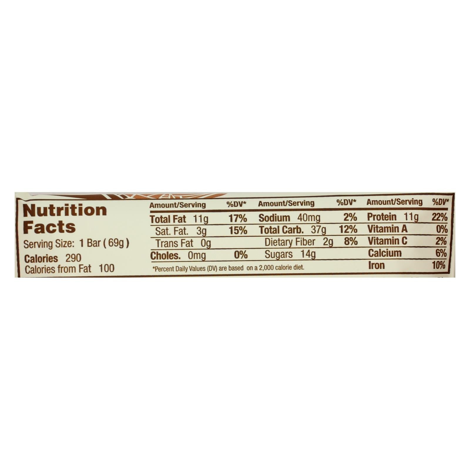 Barras orgánicas Macrobar de mantequilla de maní con chispas de chocolate (paquete de 12) de 2.5 oz
