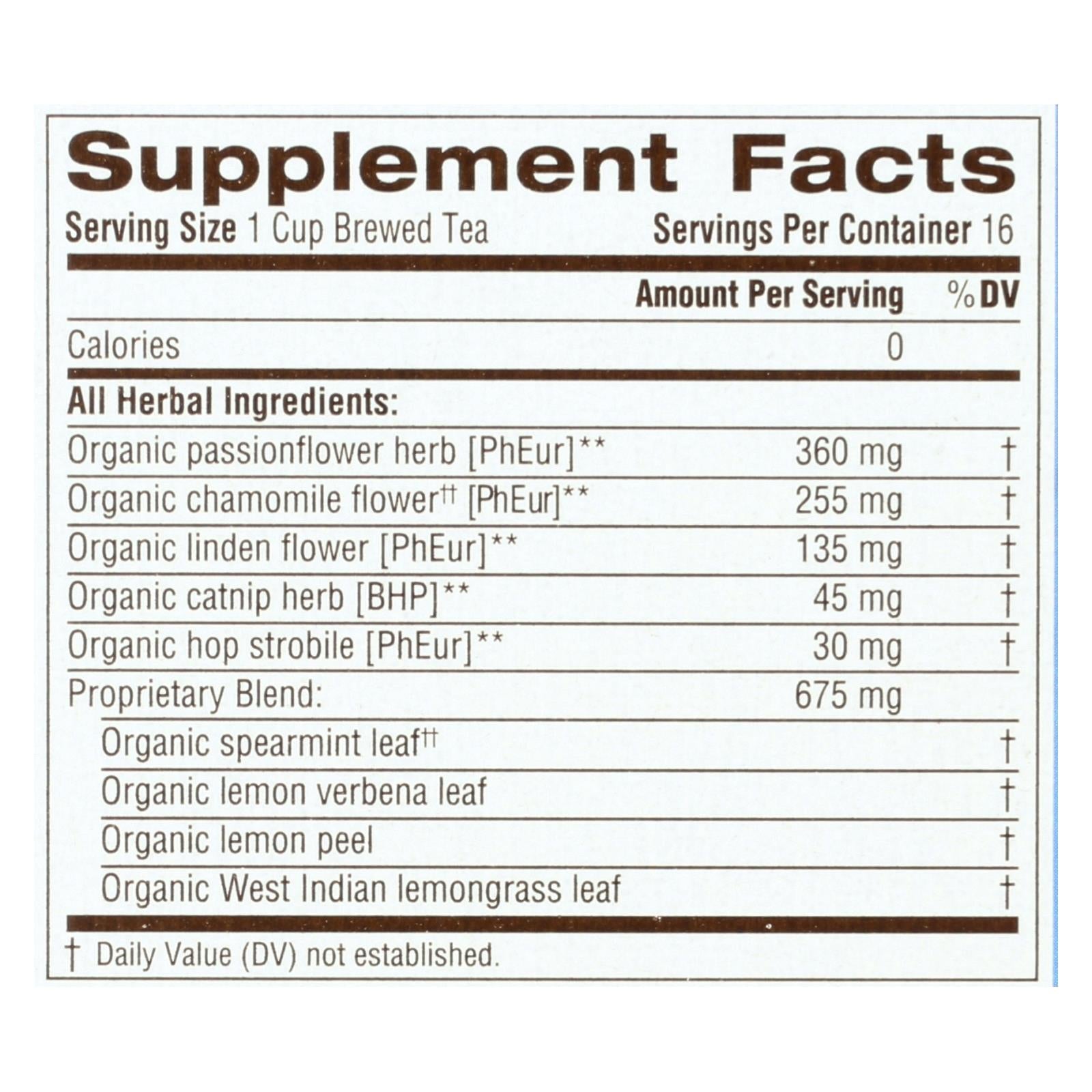 Té de hierbas orgánico Nighty Night de Traditional Medicinals, 16 bolsitas por caja (paquete de 6)