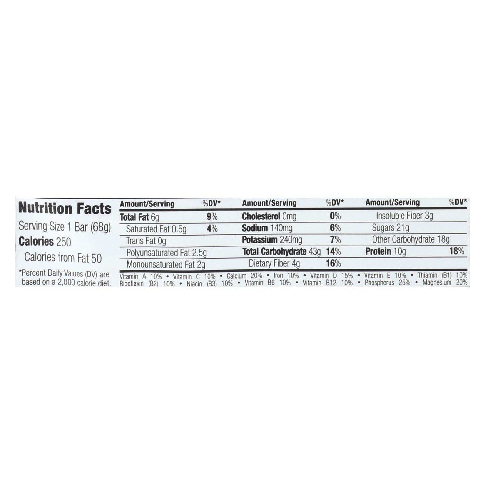 Barra energética orgánica CLIF BAR de avena, pasas y nueces - 70 g - (Paquete de 12)