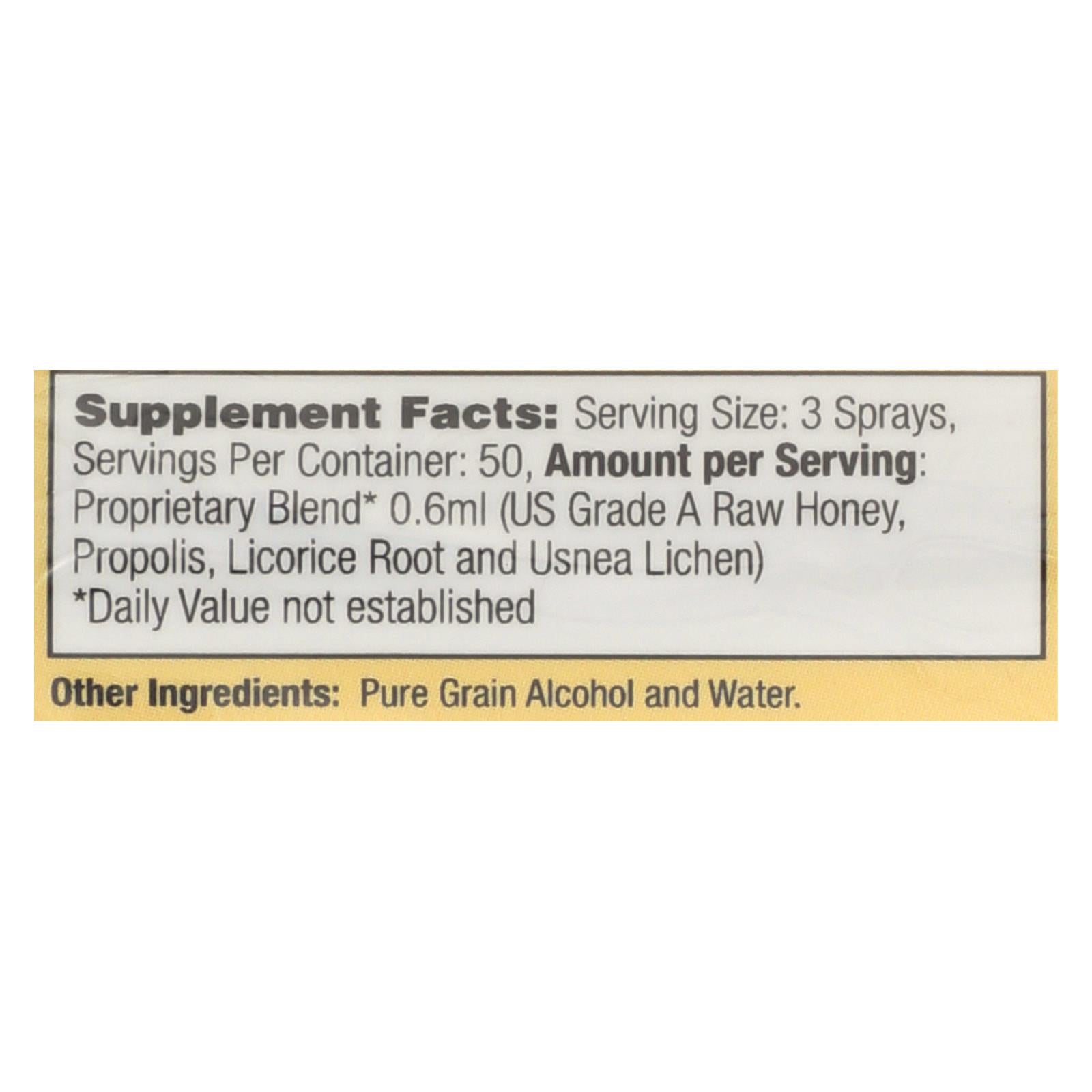 Spray de propóleo Honey Gardens Apiaries para reforzar el sistema inmunitario de forma natural (1 oz)
