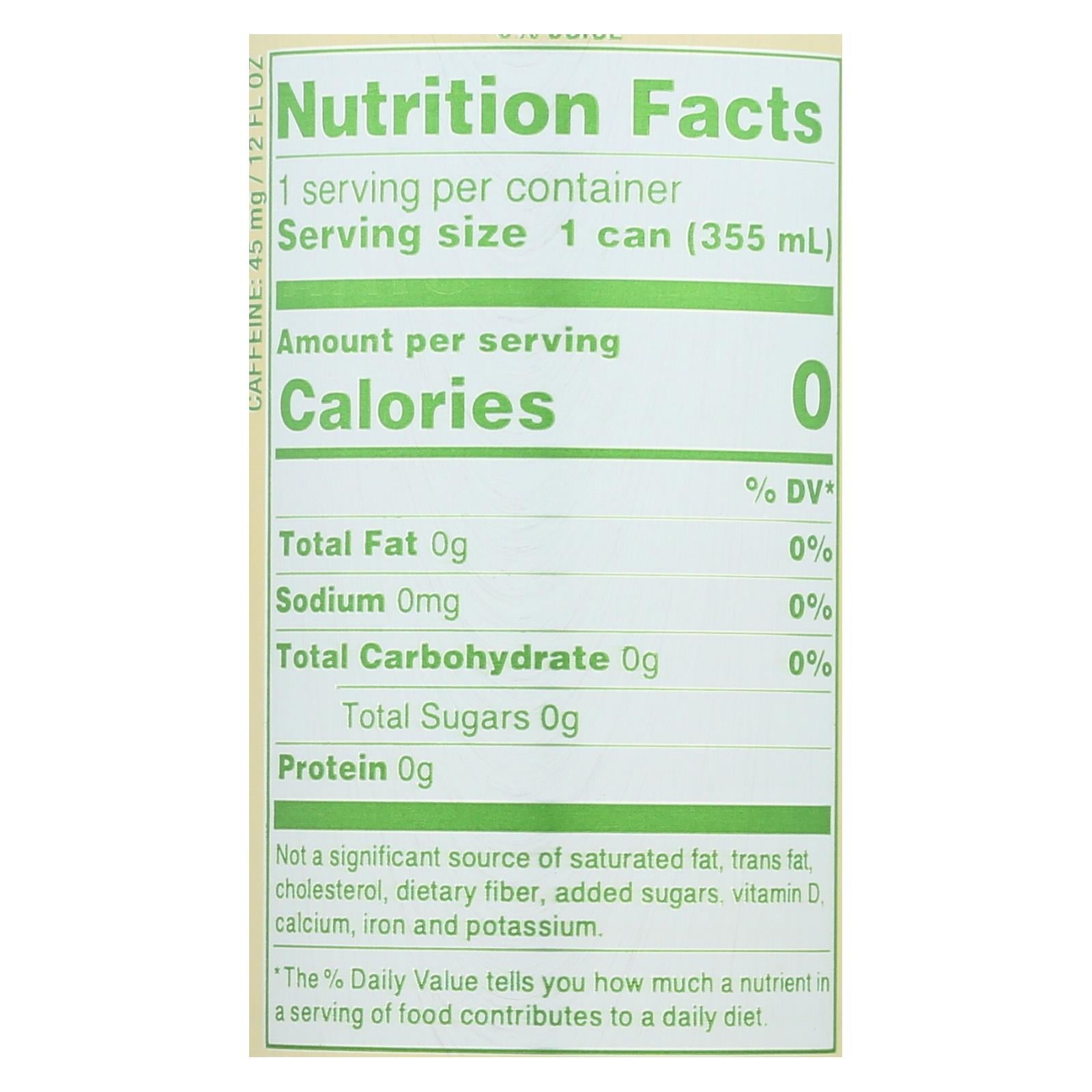 Té de melocotón negro sin calorías Zevia (paquete de 12 - 355 ml)