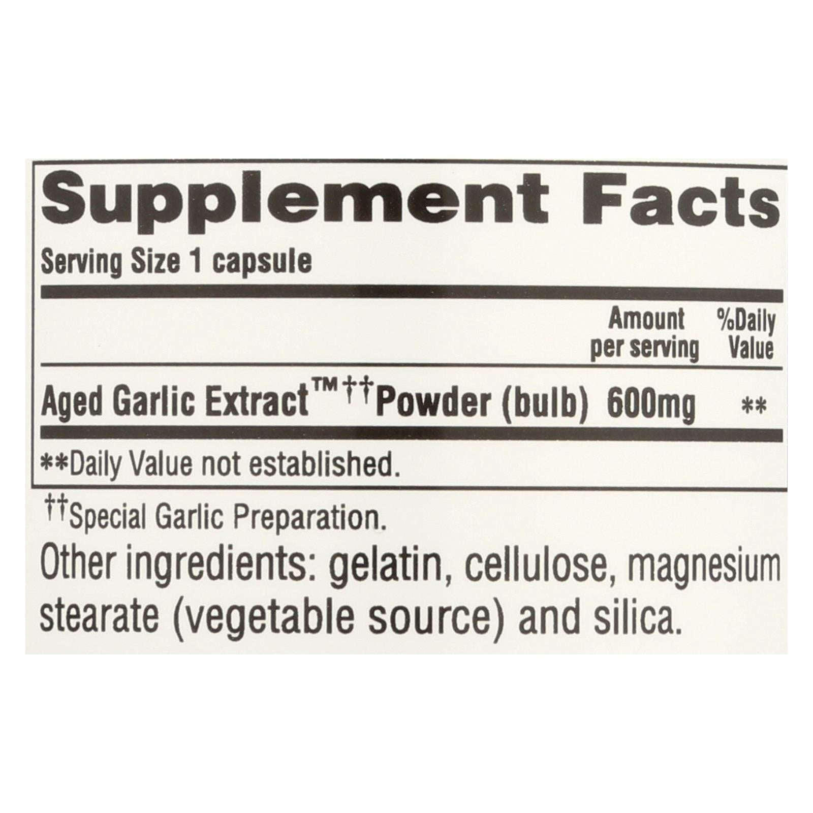 Extracto de ajo añejado Kyolic, reserva cardiovascular extrafuerte, 60 cápsulas