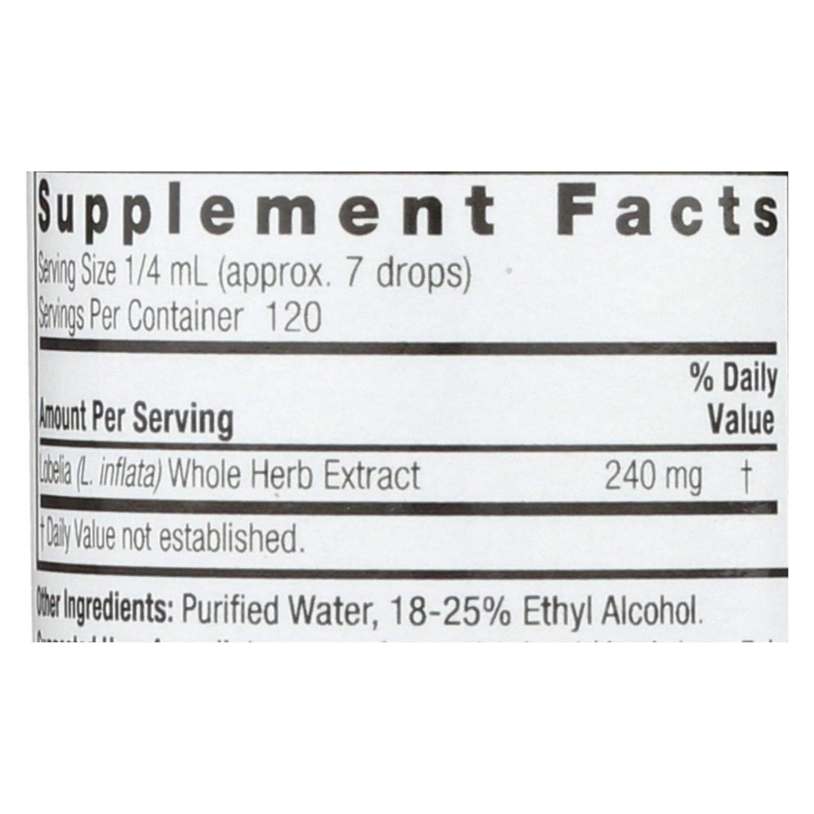 Extracto de hierba de lobelia con alcohol orgánico de Nature's Answer (1 oz.)