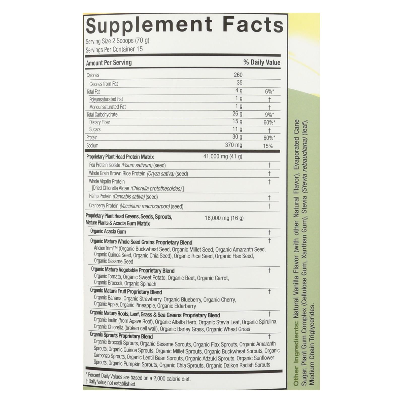 Comida vegetal Genceutic Naturals - Vainilla (1 kg)