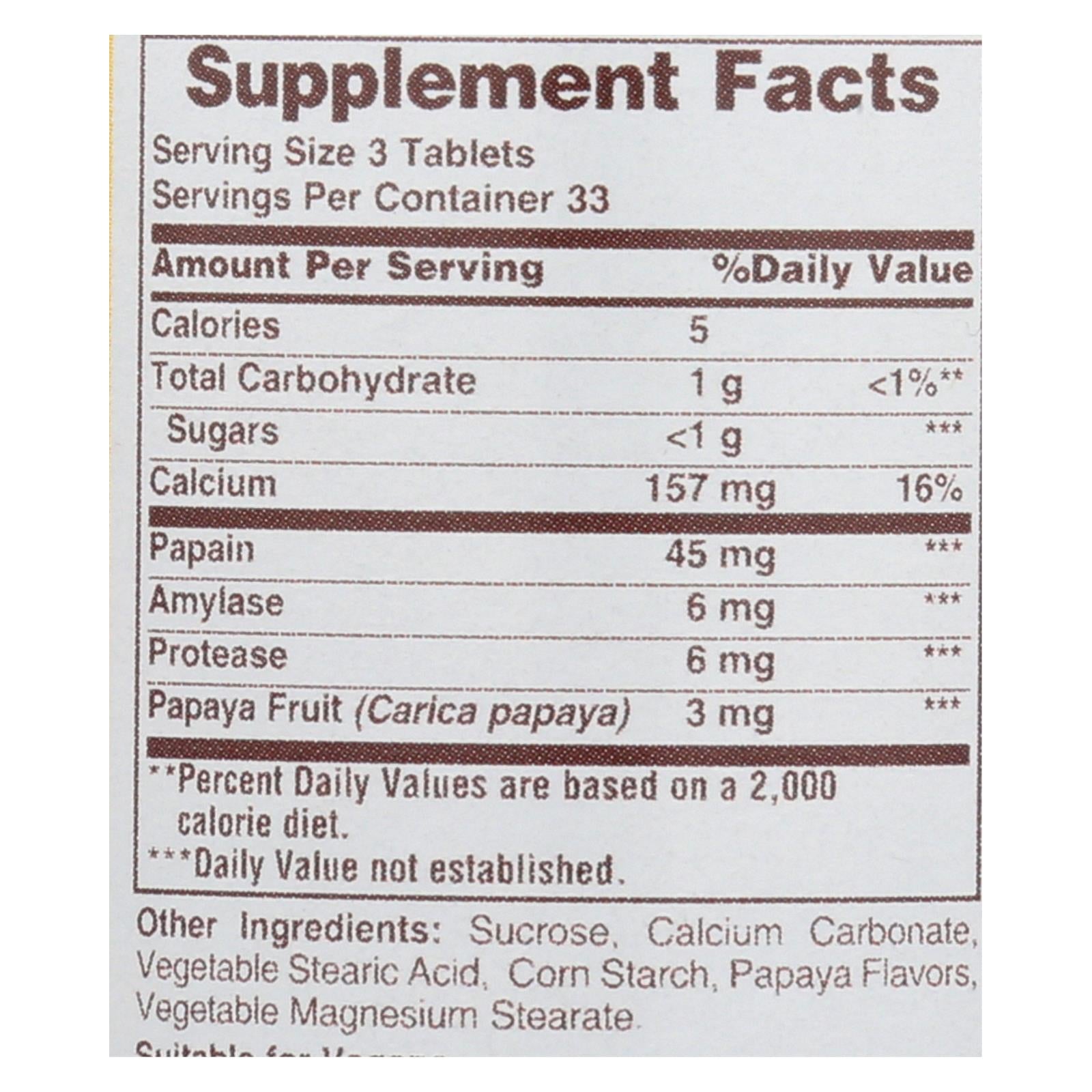 Comprimidos de enzima de papaya original de American Health 