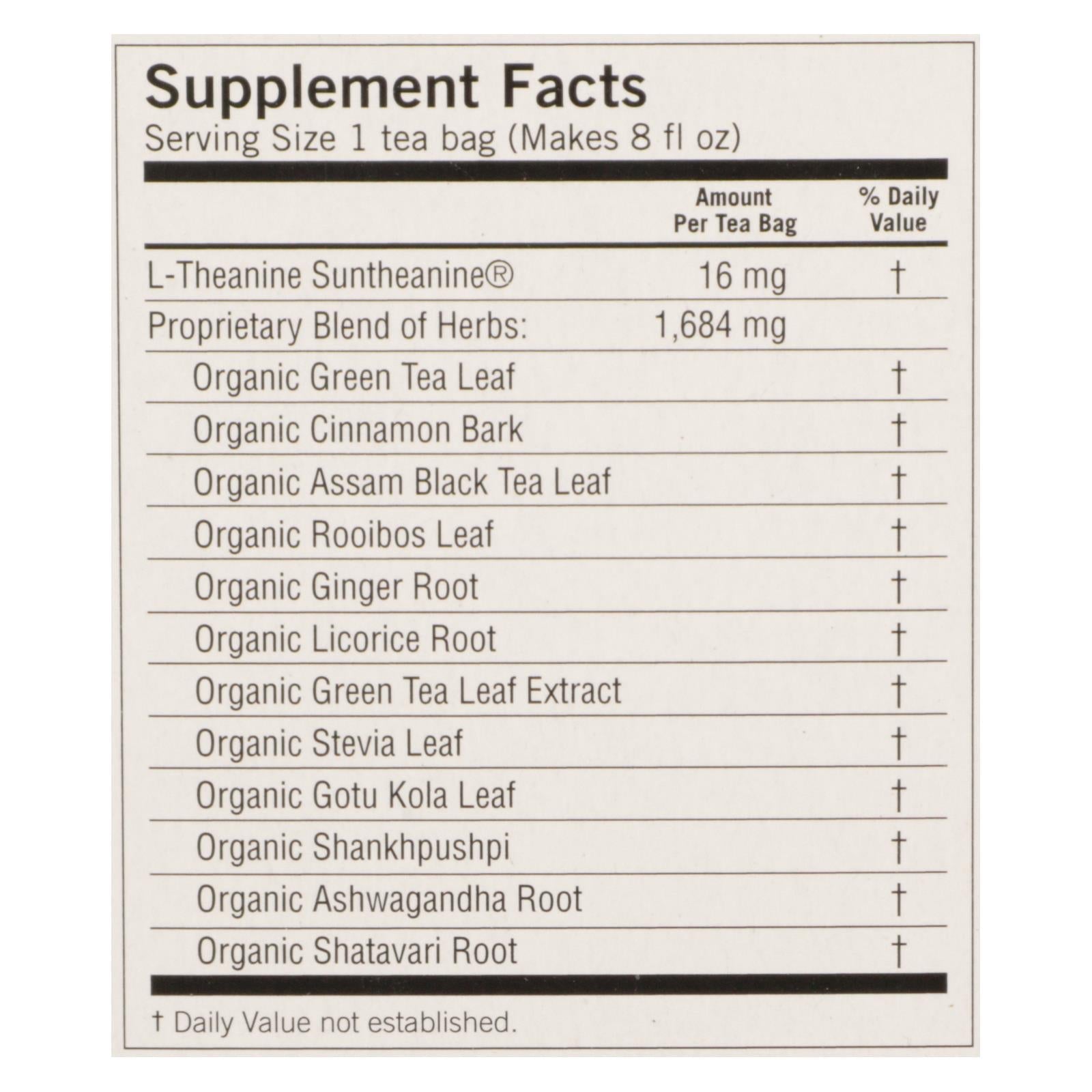 Yogi Perfect Energy Herbal Tea, Vanilla Spice, 6 Pack x 16 Tea Bags
