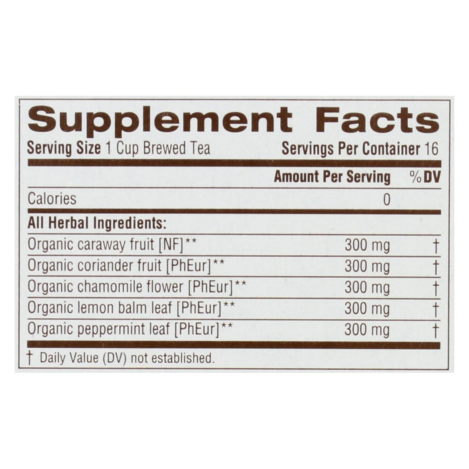 Té orgánico para gases de Traditional Medicinals (6 x 16 bolsitas) 