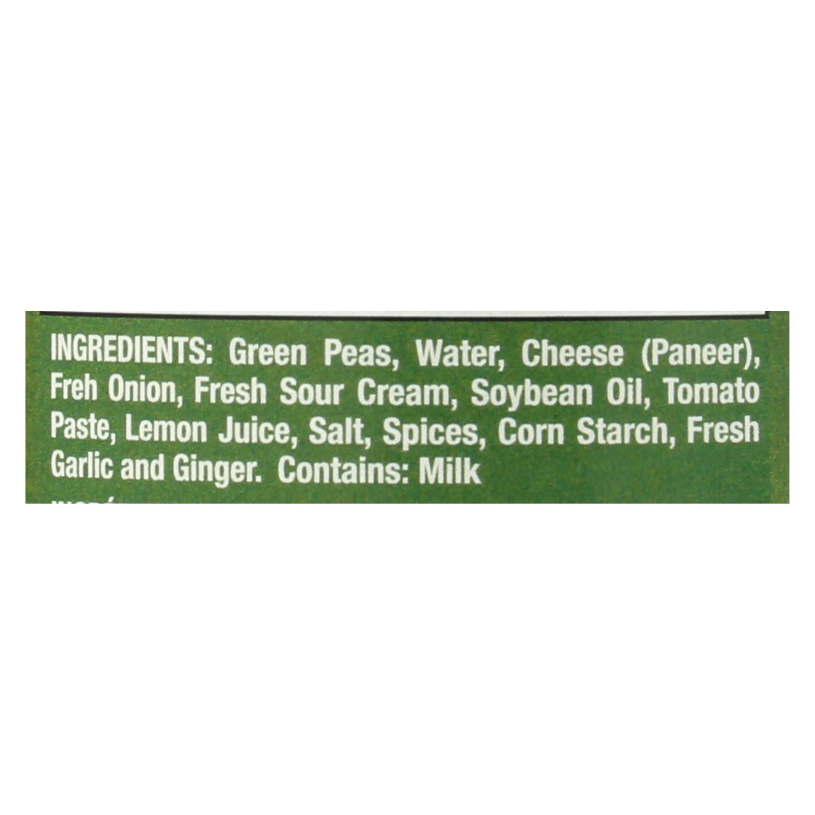 Jyoti Cuisine Matar Paneer, auténtico sabor indio (paquete de 12 - 15 oz)