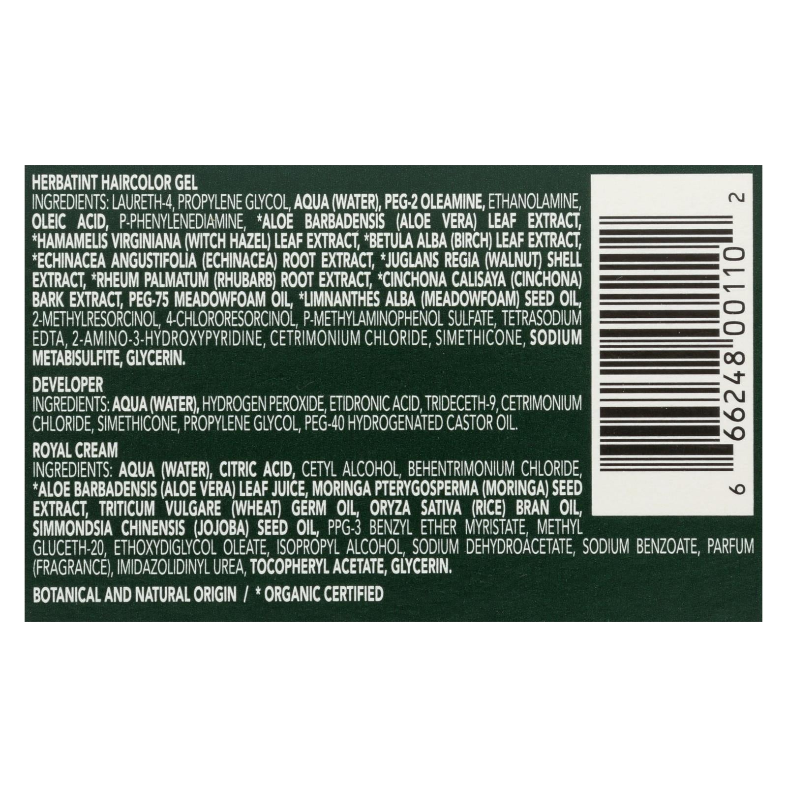 Gel colorante permanente a base de hierbas Herbatint 4D Castaño Dorado, 135 ml