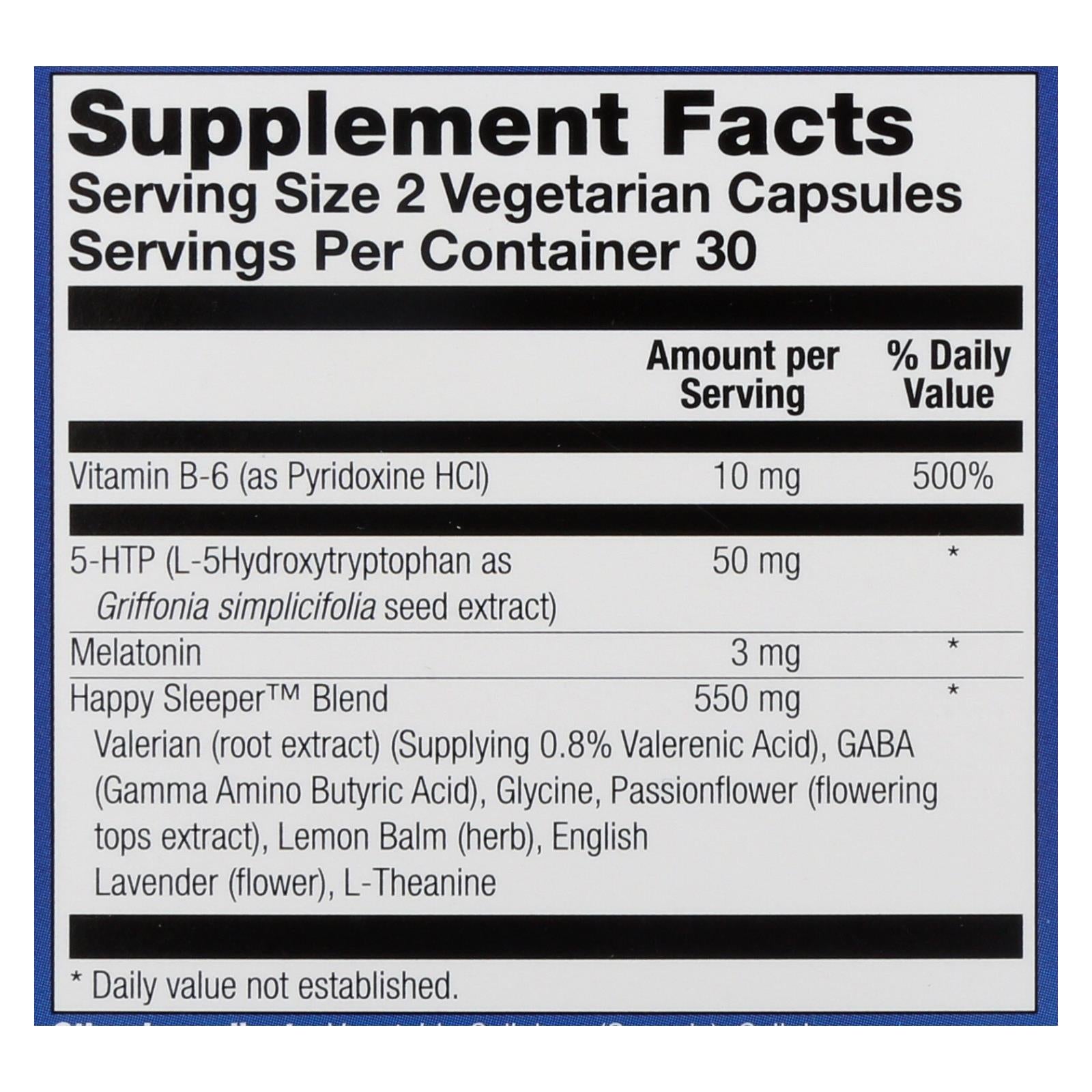 Cápsulas vegetarianas Natural Balance Happy Sleeper, 60 unidades