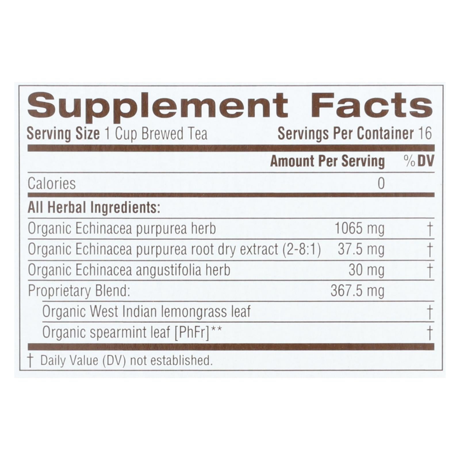 Té de hierbas orgánico de equinácea Plus de Traditional Medicinals (paquete de 6 - 16 bolsitas)