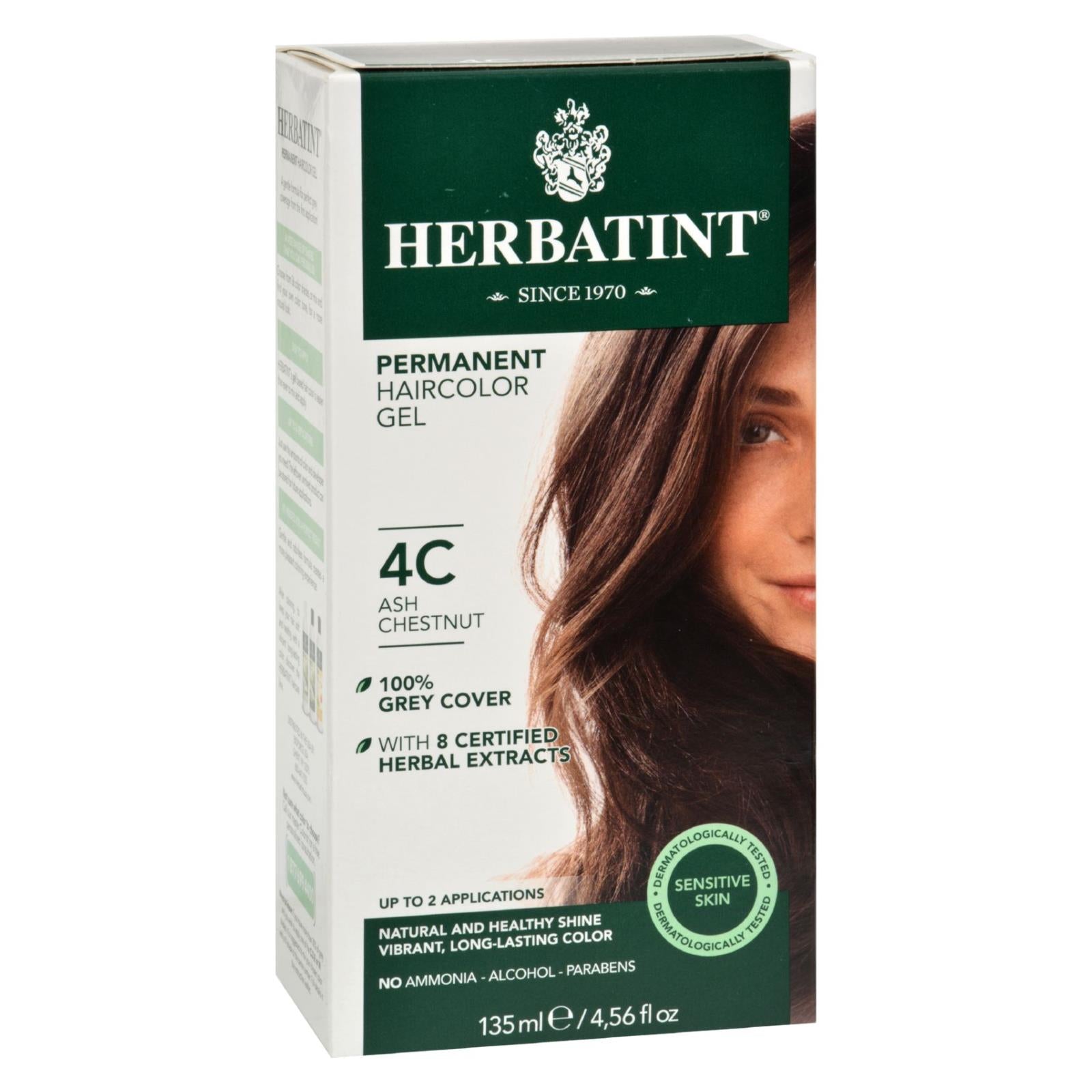 Herbatint Kit de coloración del cabello Castaño Ceniza 4C - 4 Fl Oz
