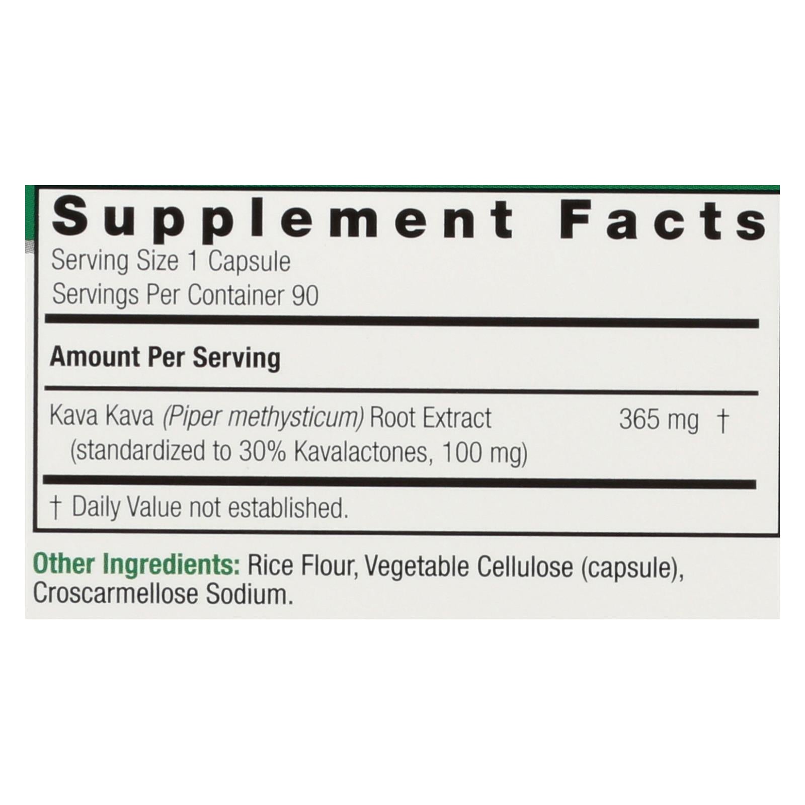 Suplemento de raíz de kava Nature's Answer - 90 cápsulas por frasco (paquete de 6)