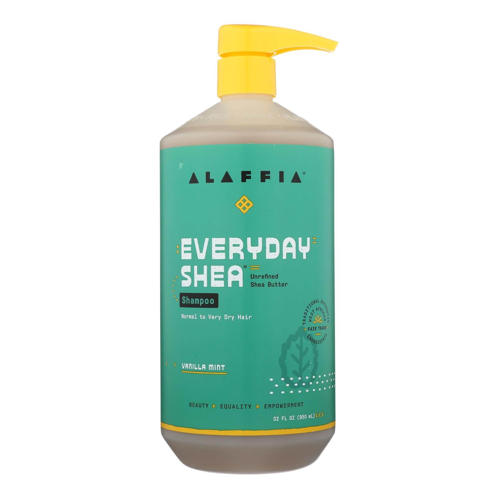 Champú nutritivo de vainilla y menta Alaffia (32 oz) 