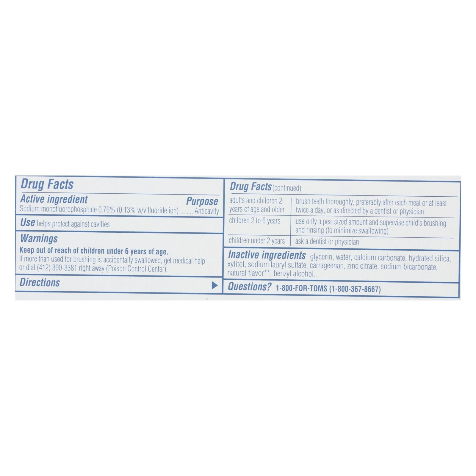 Pasta de dientes con canela y clavo Tom's of Maine Whole Care (paquete de 6 - 4 oz)