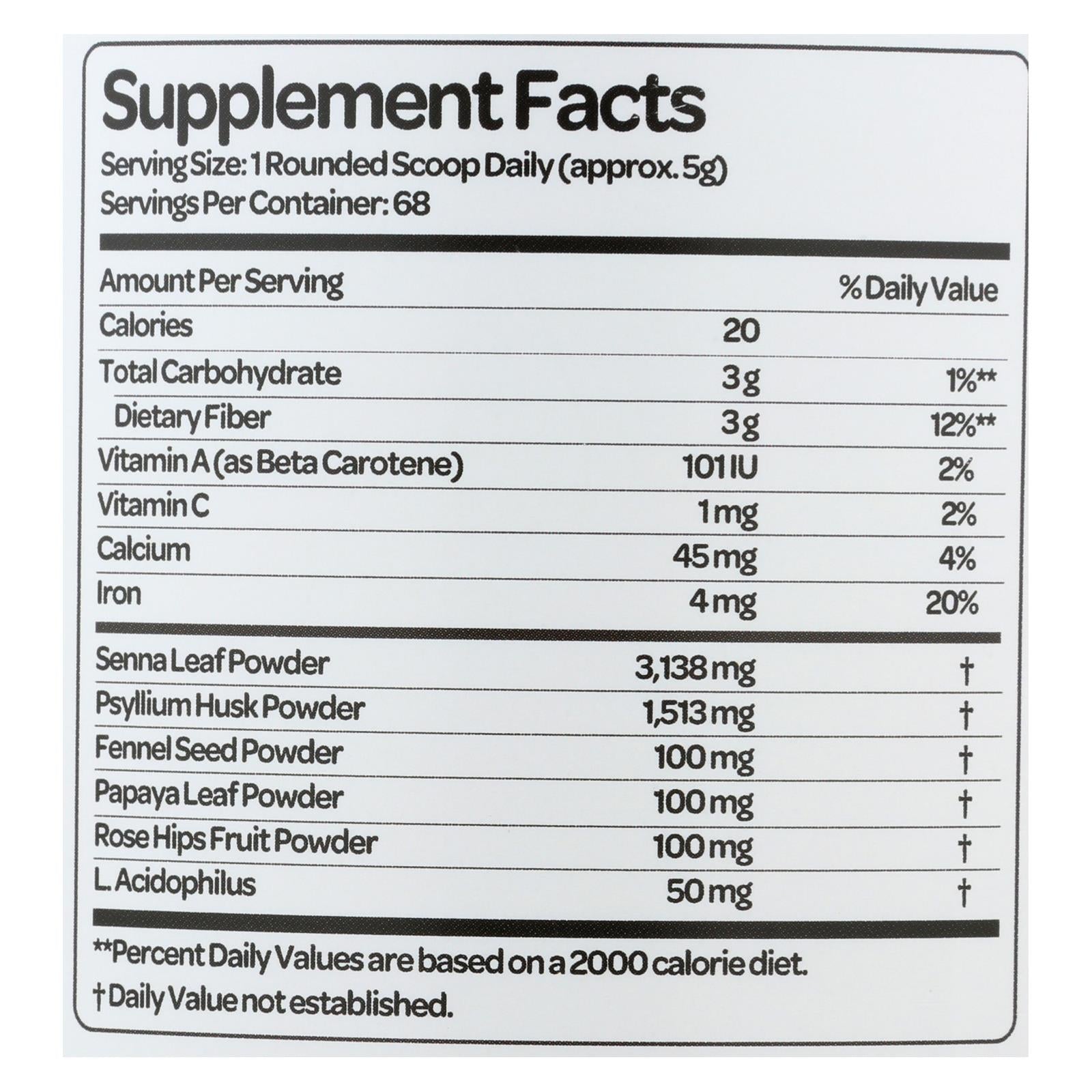 Polvo limpiador de colon Health Plus Super (12 oz)