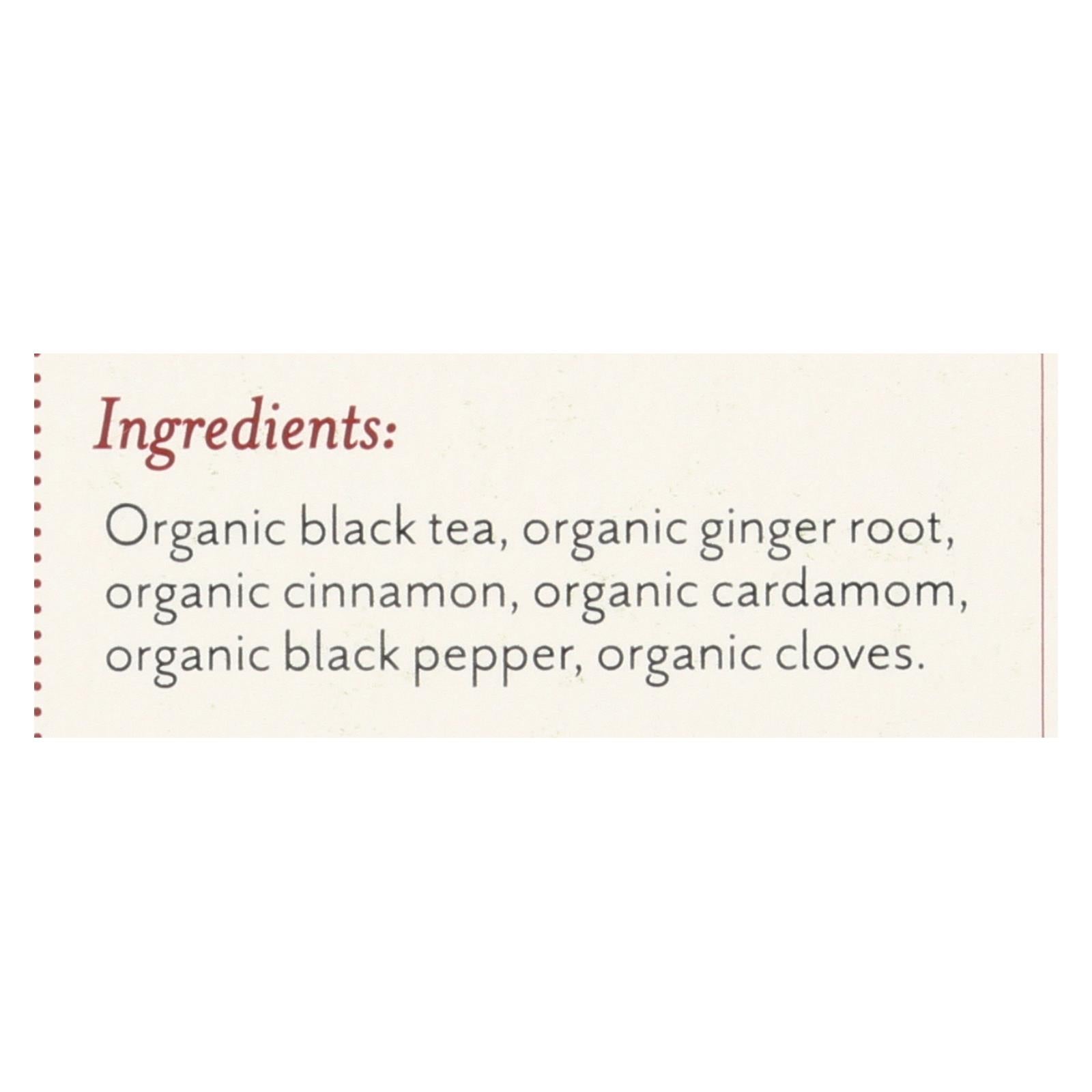 Rishi Organic Masala Chai (paquete de 6 - 15 bolsitas de té)