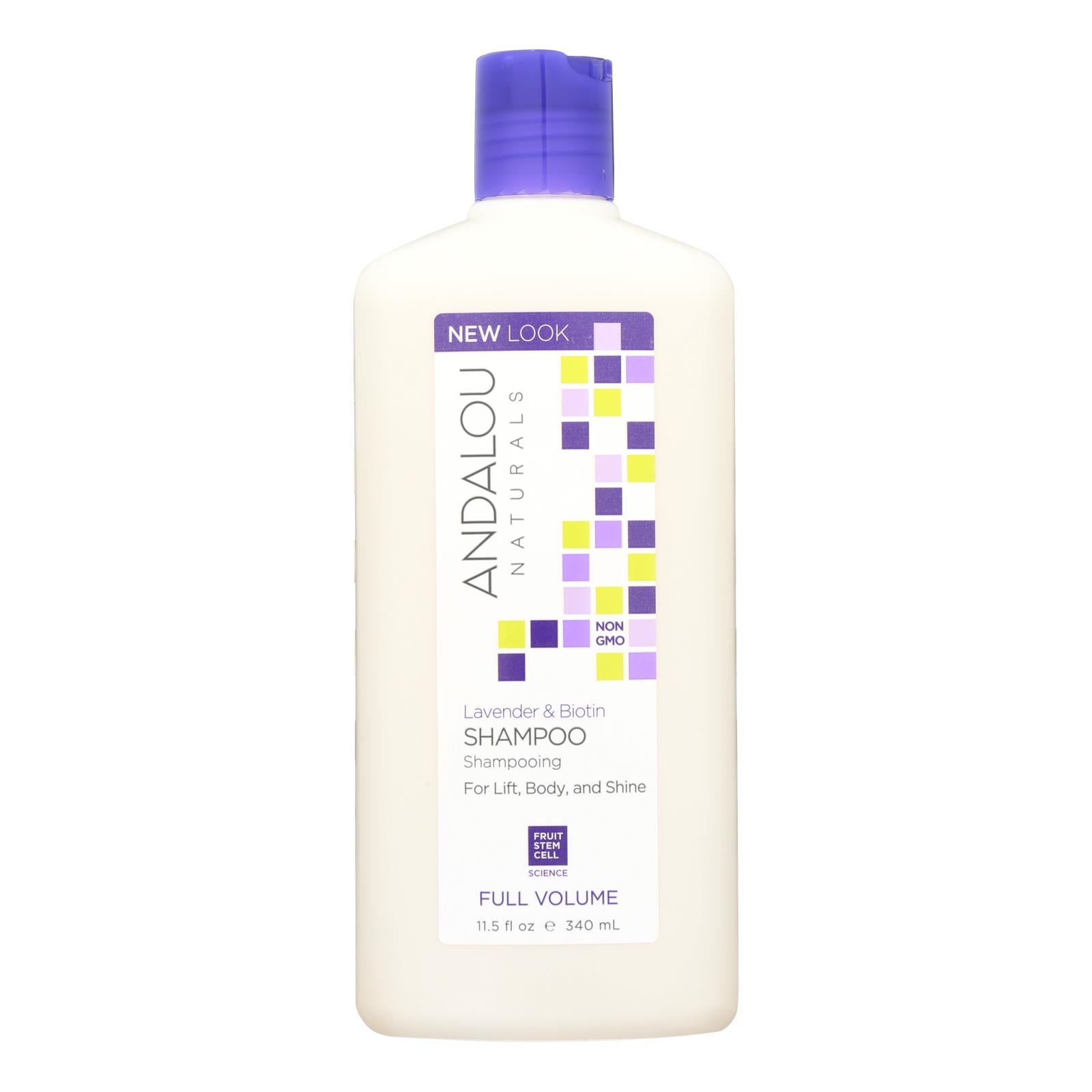 Champú de lavanda y biotina de volumen completo Andalou Naturals - 340 ml