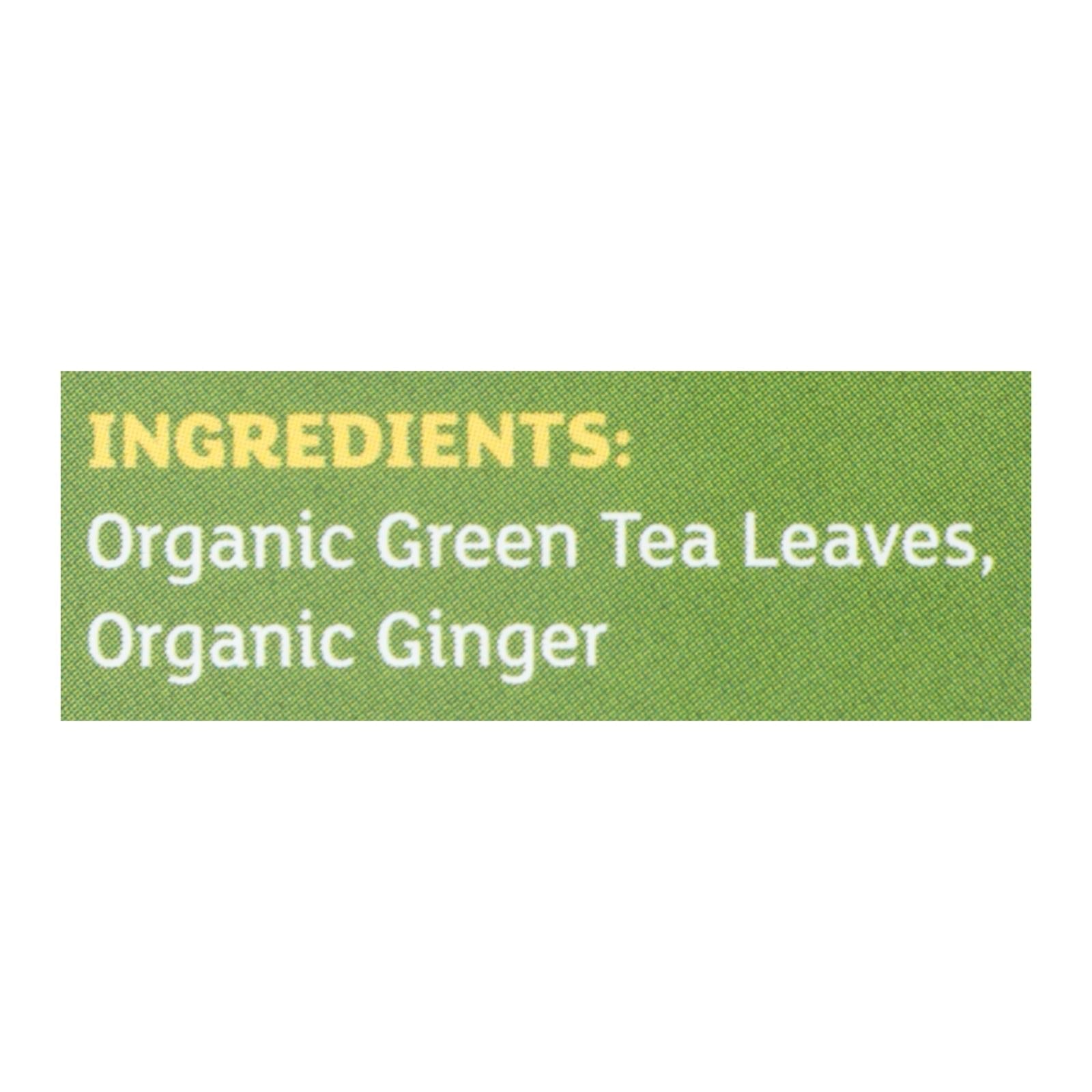 Té verde de jengibre orgánico Equal Exchange, 20 bolsitas, paquete de 6