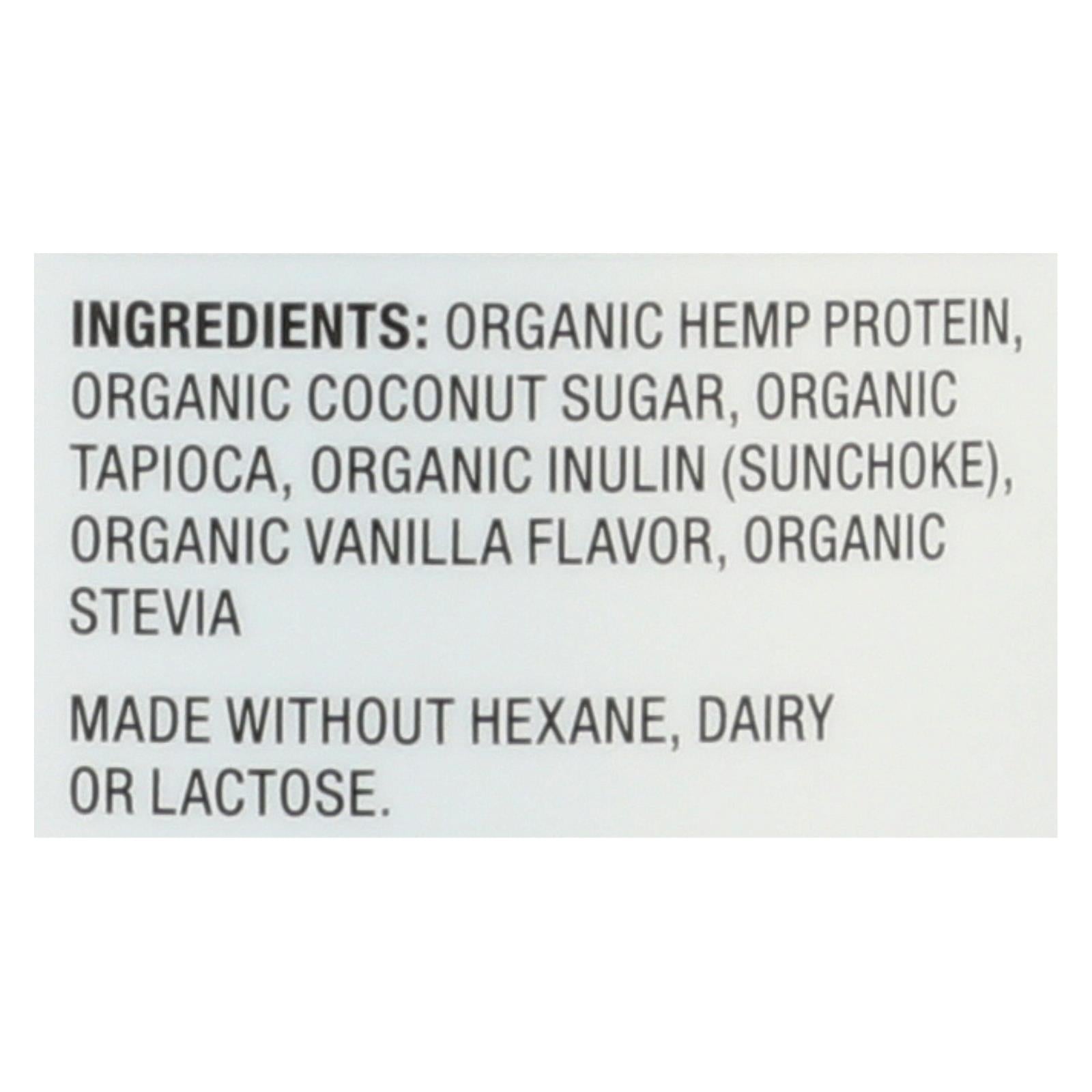 Batido de cáñamo orgánico Nutiva, sabor vainilla, 16 oz (1 paquete)