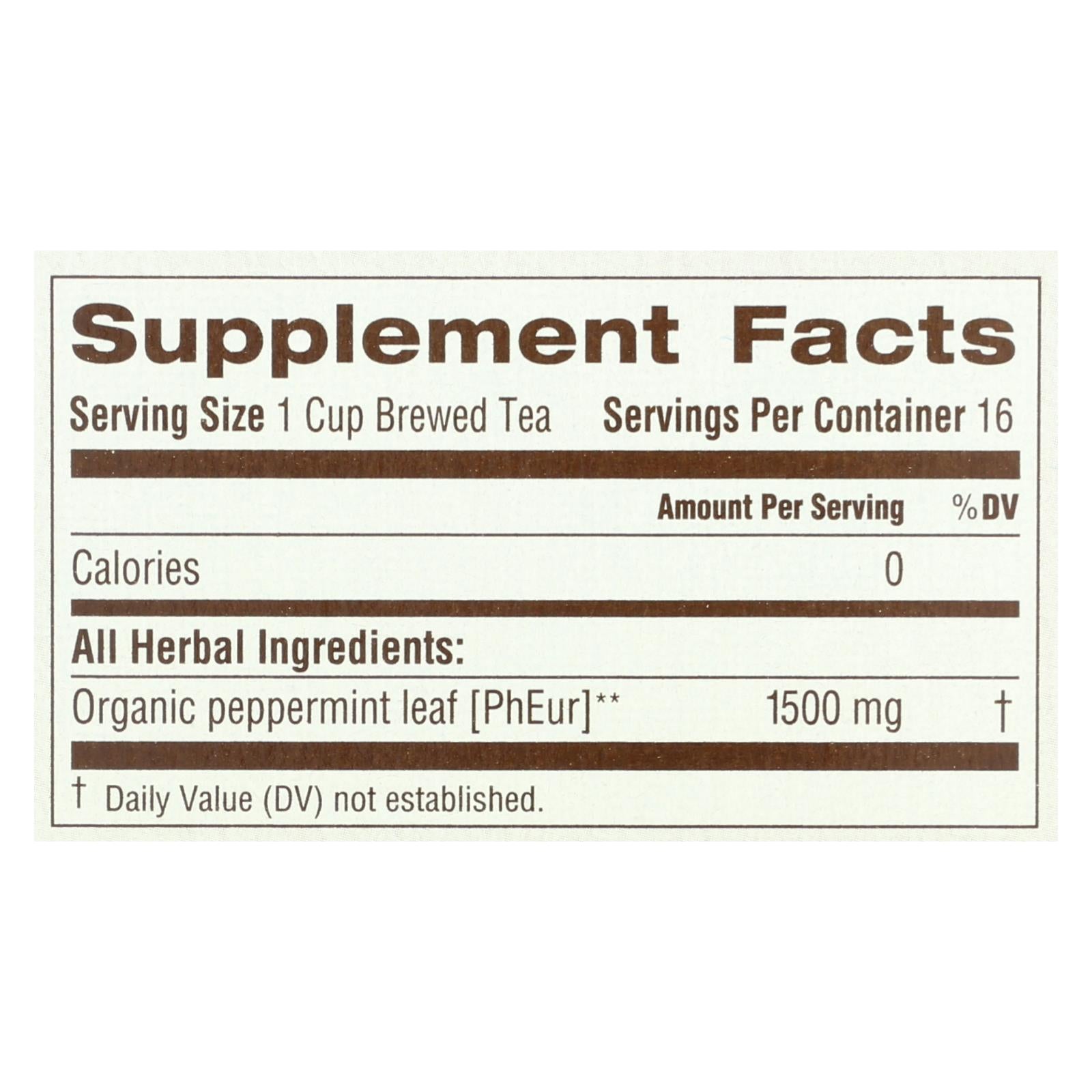 Té de menta piperita orgánico de Traditional Medicinals, sin cafeína, 16 bolsitas (paquete de 6)