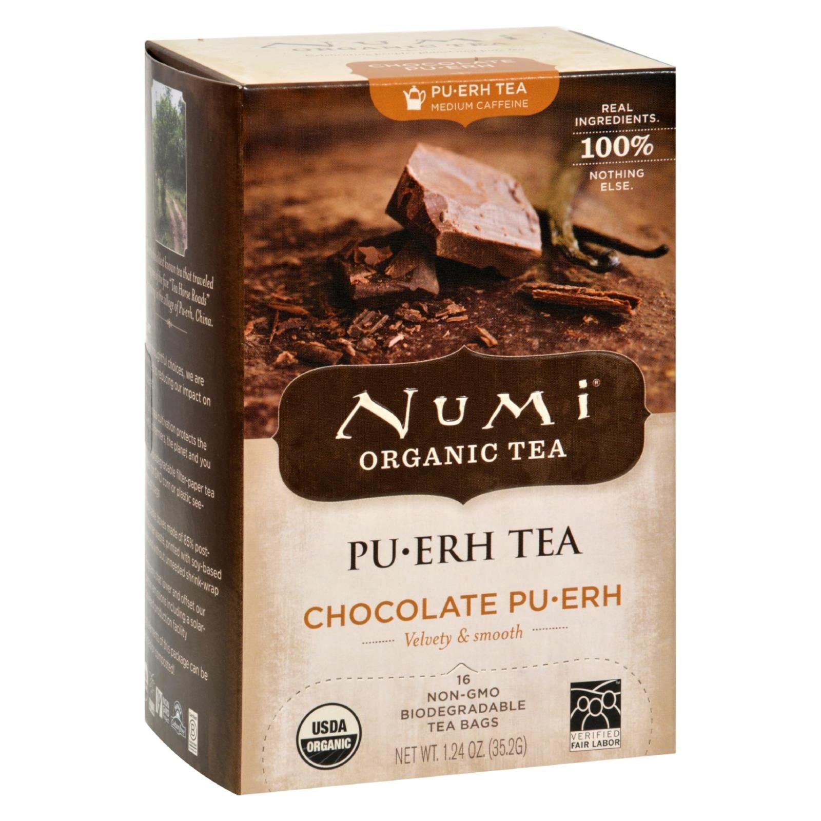 Numi Organic Chocolate Pu'erh Tea, 16 Count