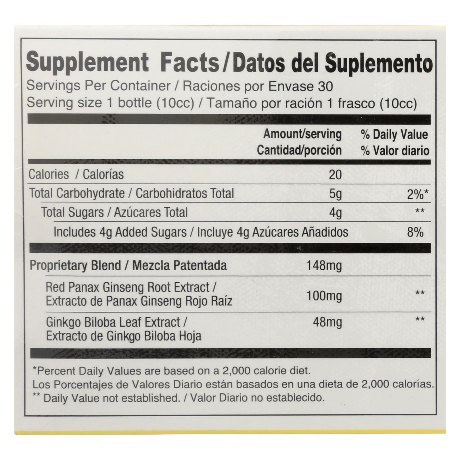 Extracto de Ginkgo Biloba y Ginseng Panax Rojo Príncipe de la Paz (1 vial)