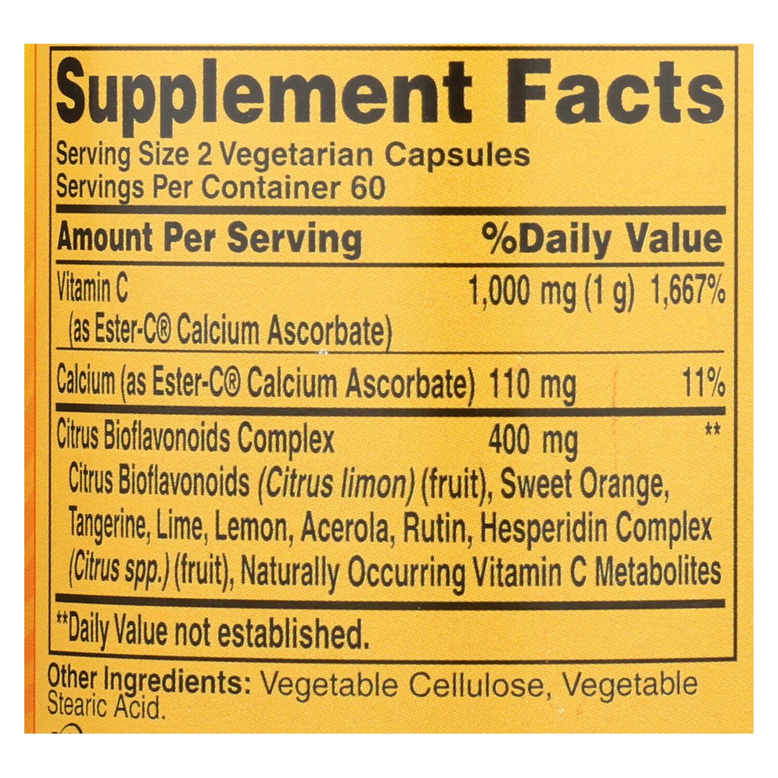 Vitamina C de absorción mejorada con bioflavonoides cítricos Ester-C de American Health (500 mg) - 120 cápsulas vegetarianas