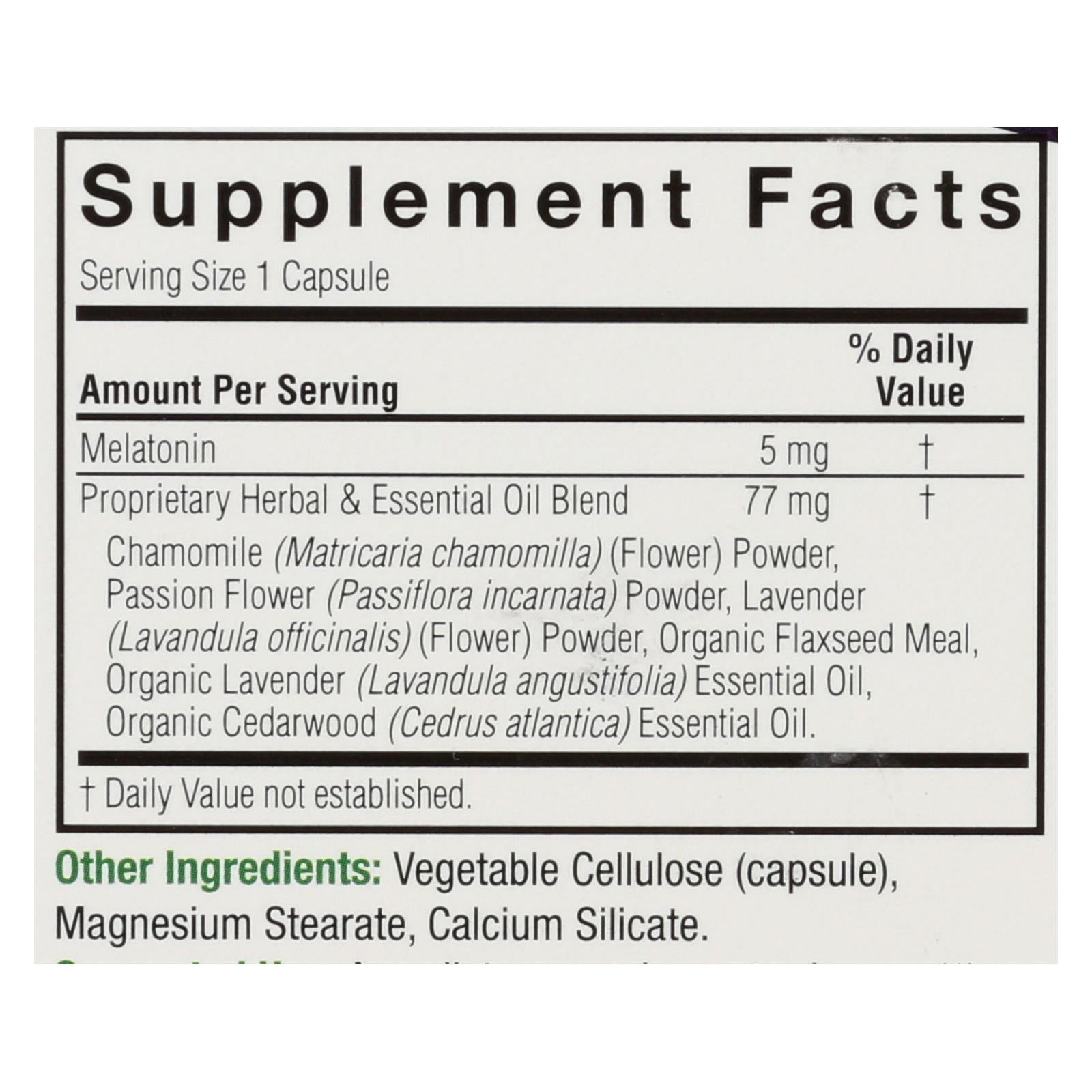 Suplemento dietético de melatonina Nature's Answer, 60 cápsulas